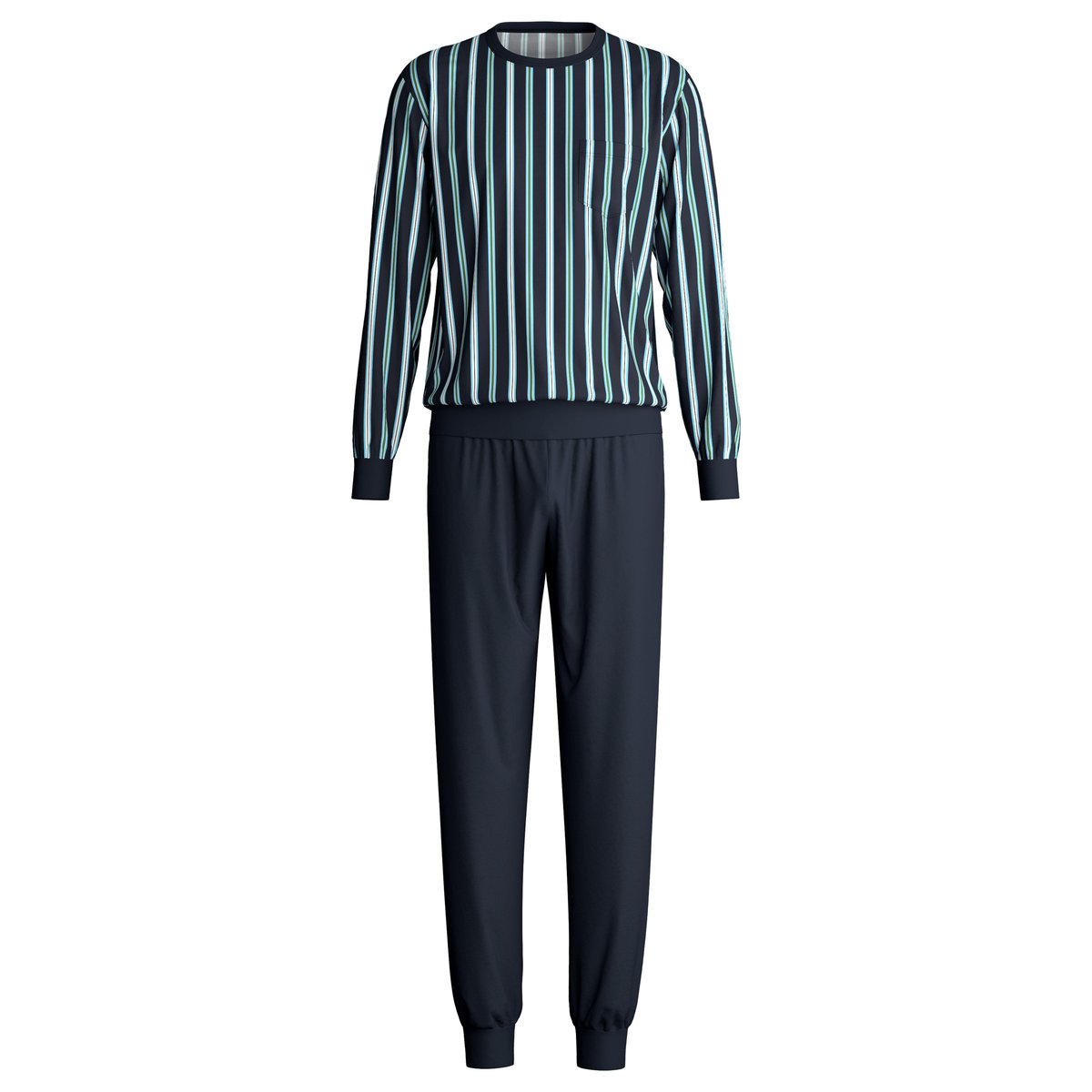 Pyjama avec bords élastiques manches longues Coton RELAX CHOICE saphir bleu, CALIDA