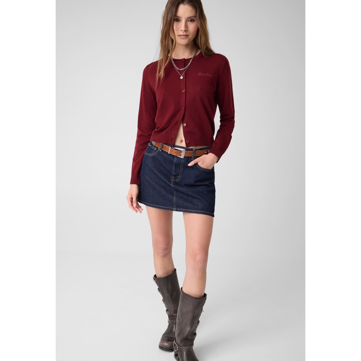 Gilet En Laine Mélangée rouge, GUESS JEANS