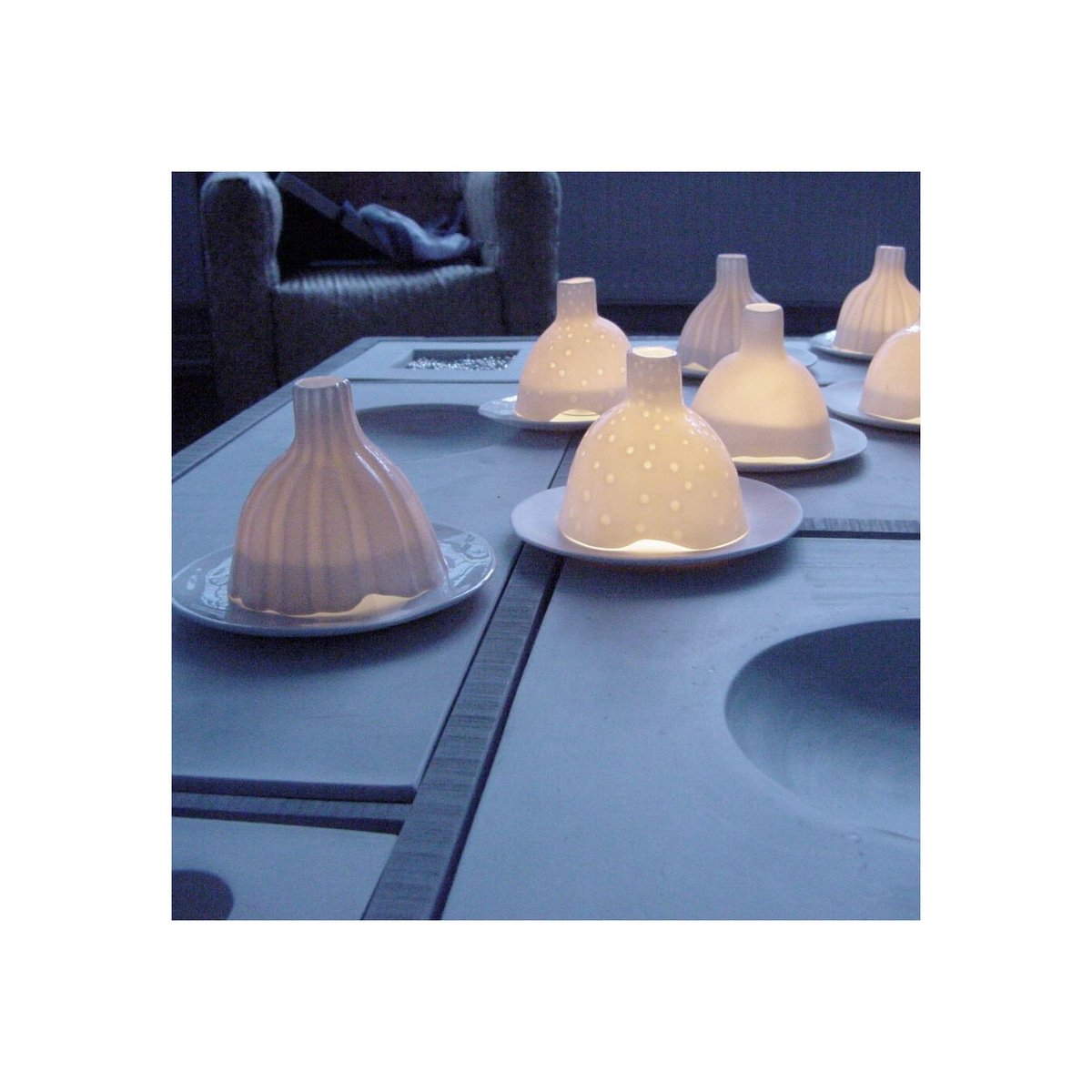 Photophore Igloo de Nuit Lisse Porcelaine blanc mat, TSE ET TSE ASSOCIÉES
