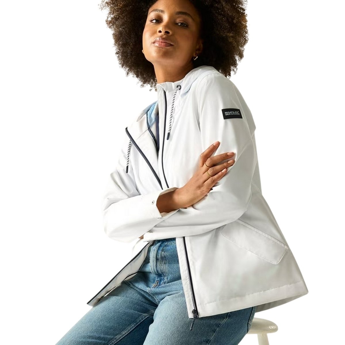 Veste imperméable unie à capuche BAYLETTA blanc, REGATTA
