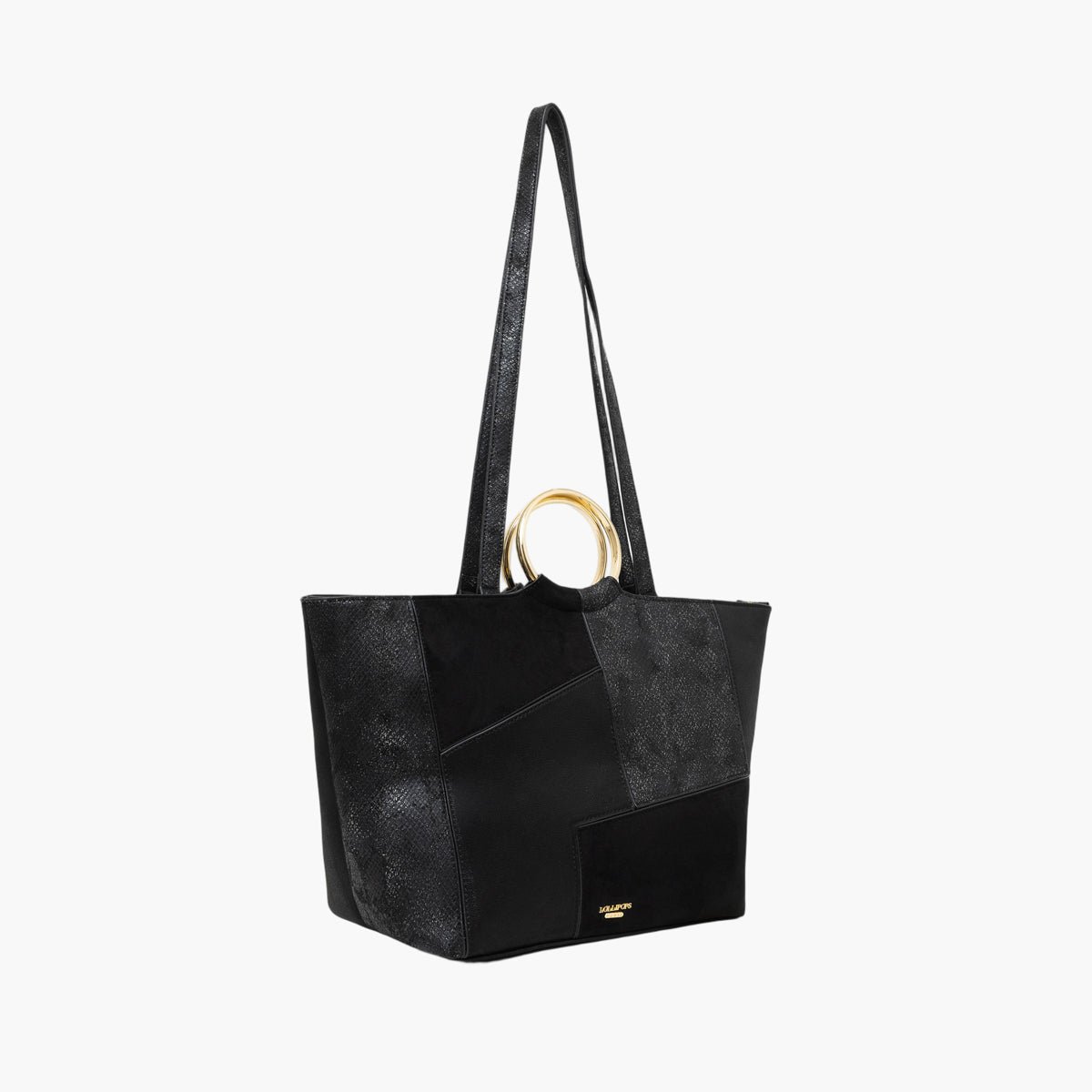 Grand sac shopper Trusty noir,doré, LOLLIPOPS