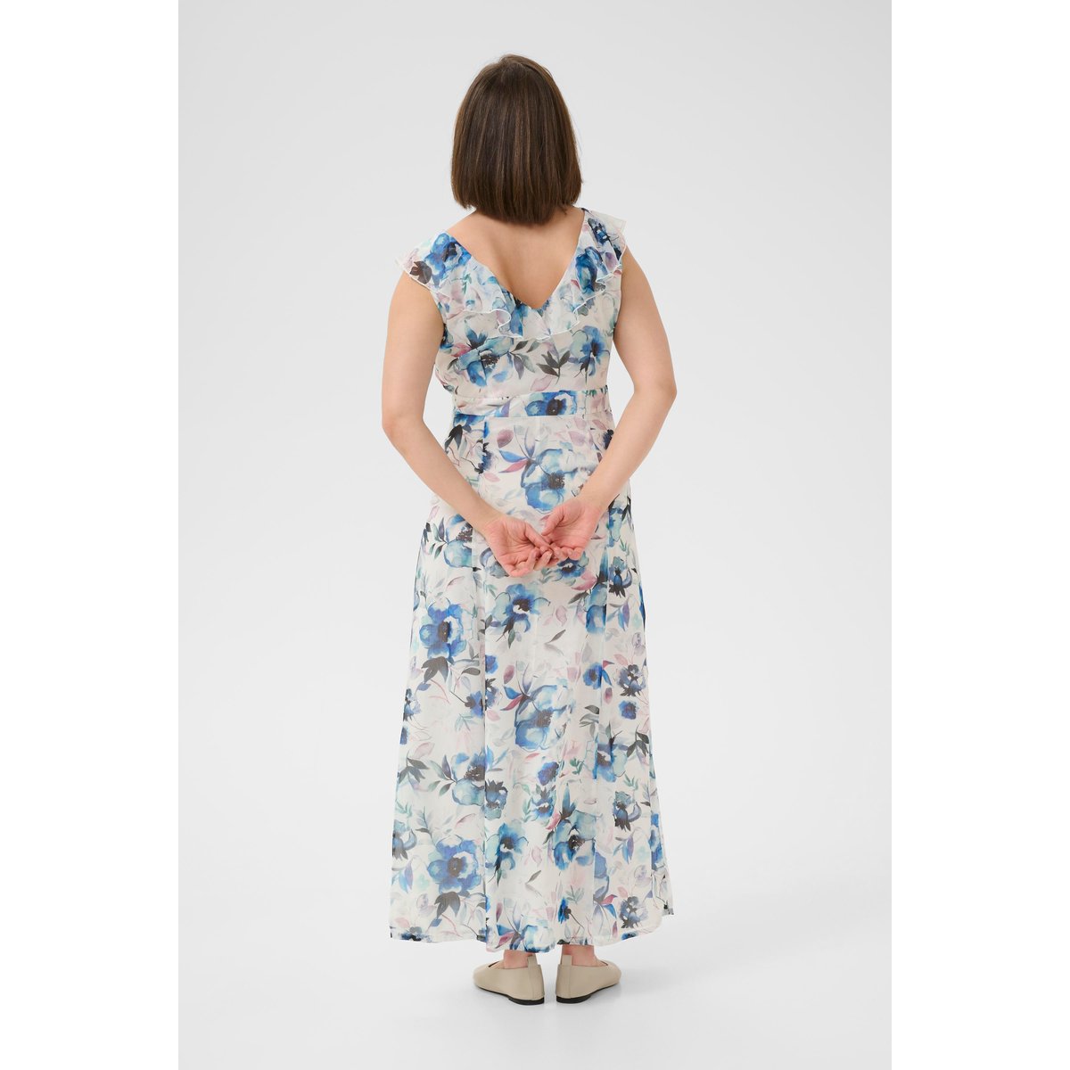 Robe bleu blue roses w. gardenia aop, KAFFE