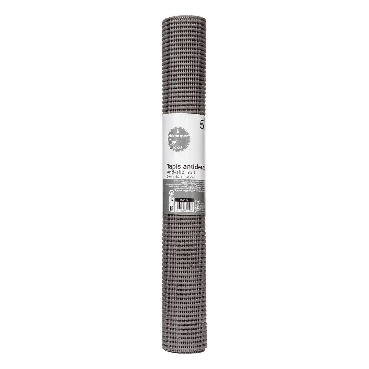 Tapis anti-dérapant enroulable grande largeur gris, 5FIVE SIMPLY SMART