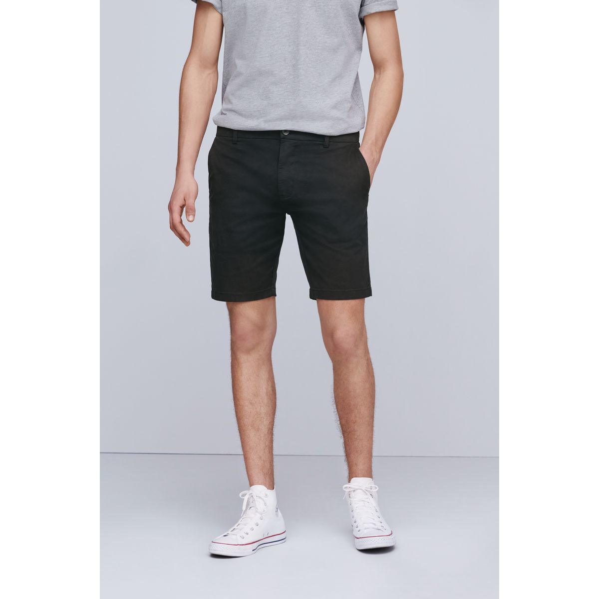 Short chino stretch noir, NEXT