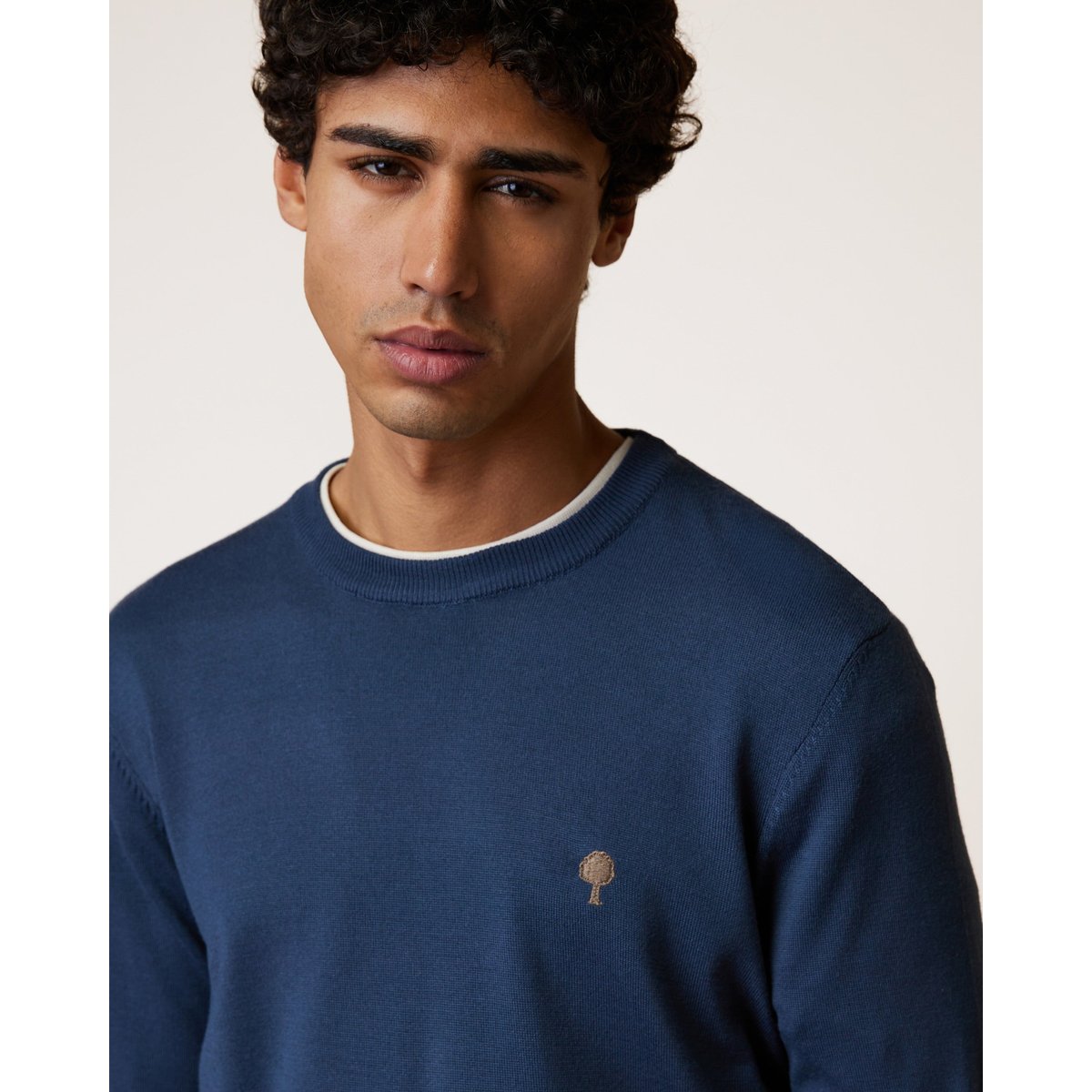 Pull en maille bleu marine, FAGUO