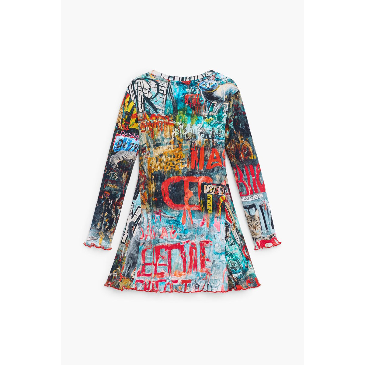 Robe imprimée noir, DESIGUAL