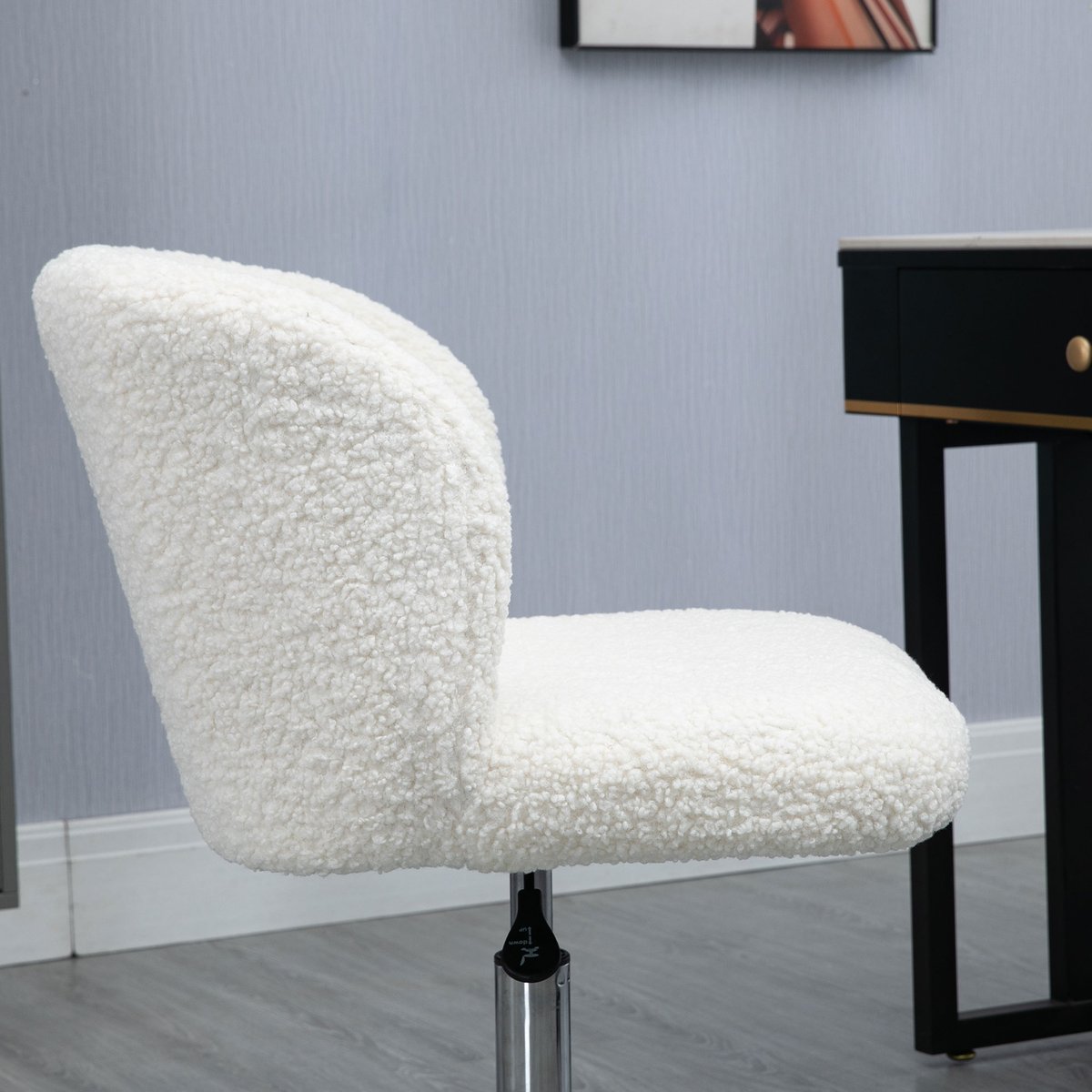 Chaise de bureau Polyester Blanc blanc, HOMCOM
