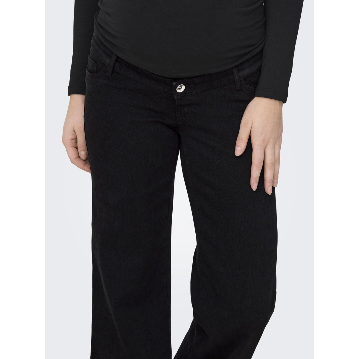 Jean À Jambe Large washed black, ONLY