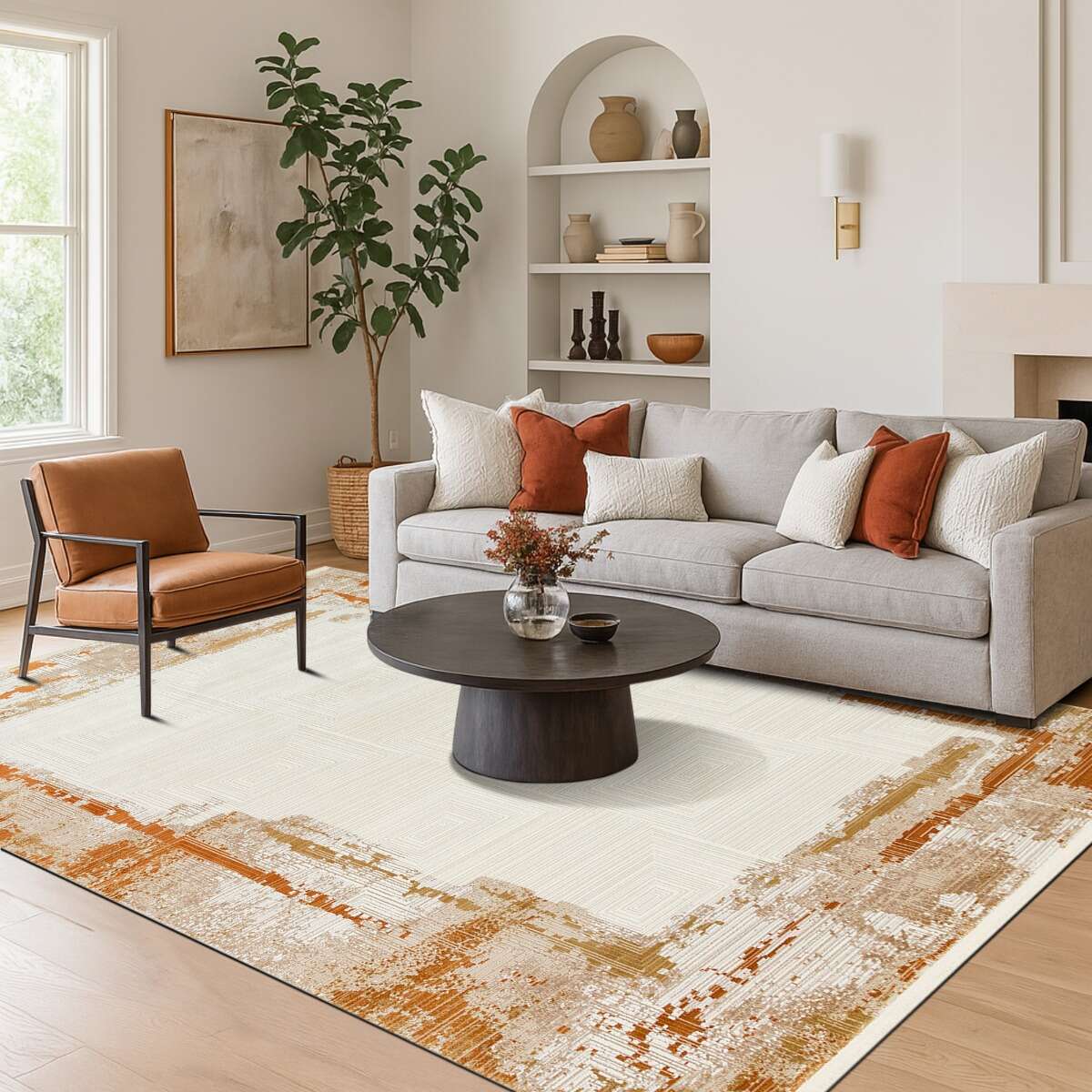 Tapis moderne abstrait /terra MIRAGE beige, terra, THE DECO FACTORY