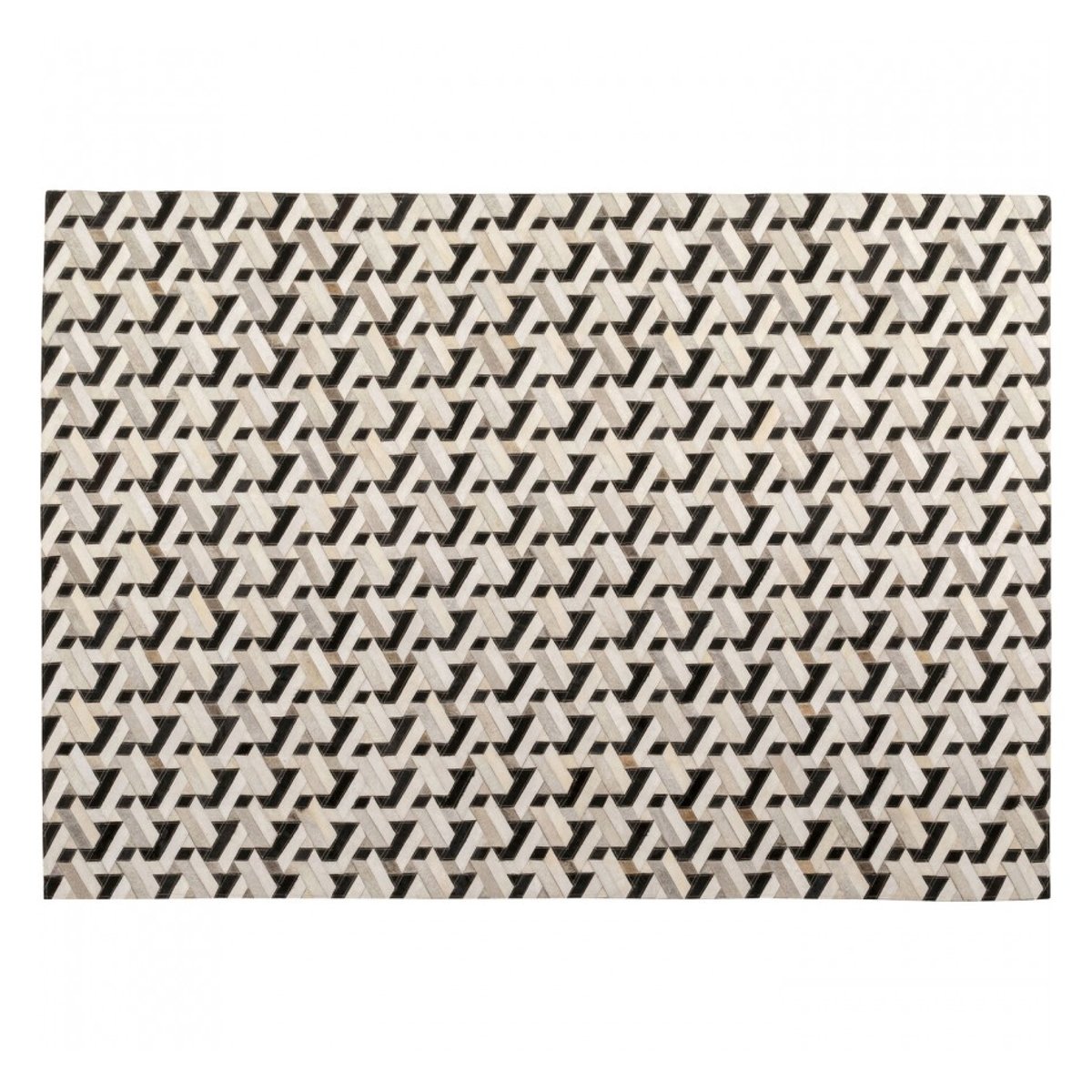 Tapis en cuir motifs géométriques, MAZE couleur unique, KARE DESIGN