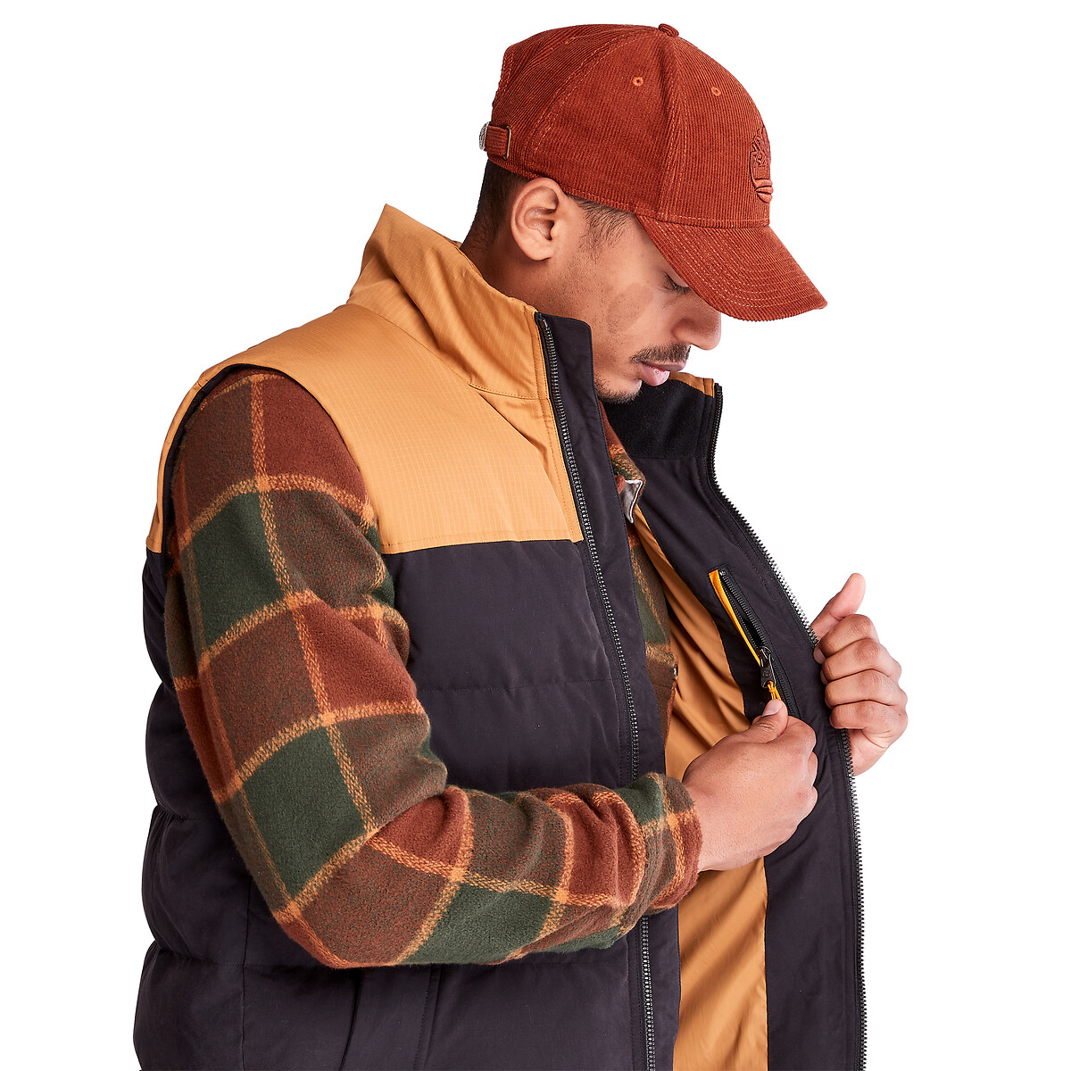 Two-Tone Padded Gilet in Cotton Mix black, TIMBERLAND