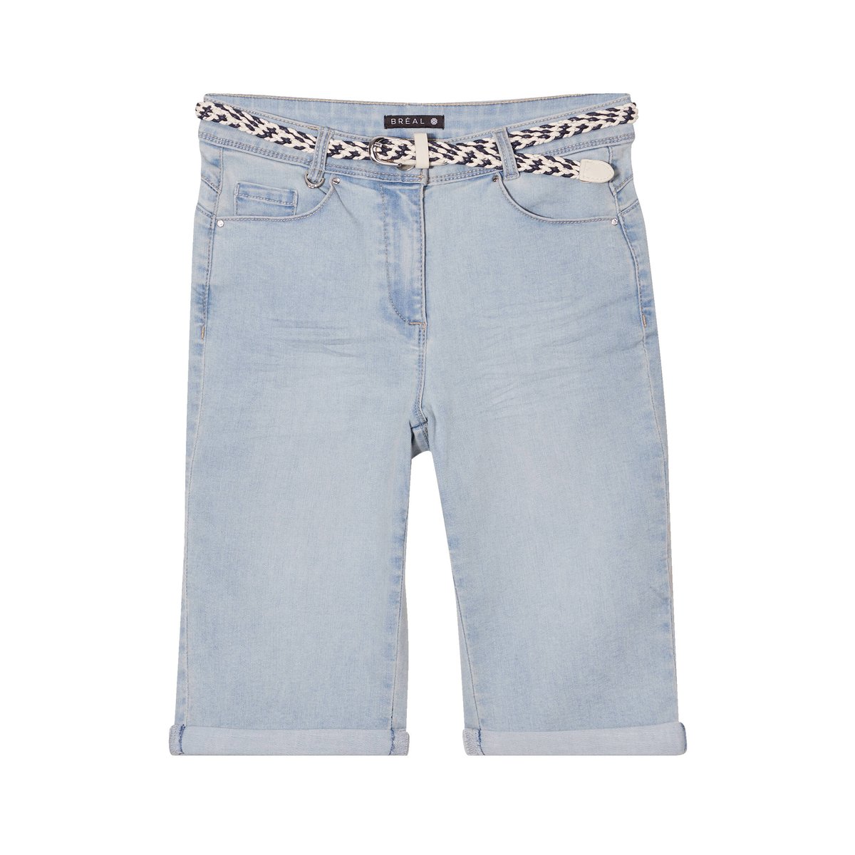 Bermuda ajusté en jean denim double stone, BREAL