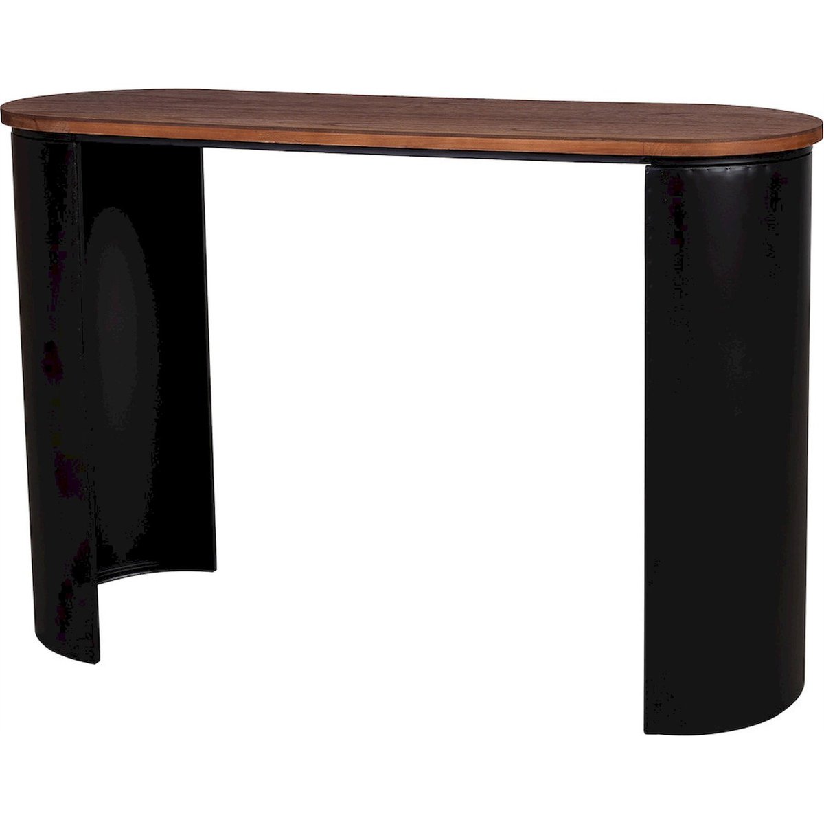 Console d'entrée rectangulaire en bois noir et bois naturel, RECOLLECTION