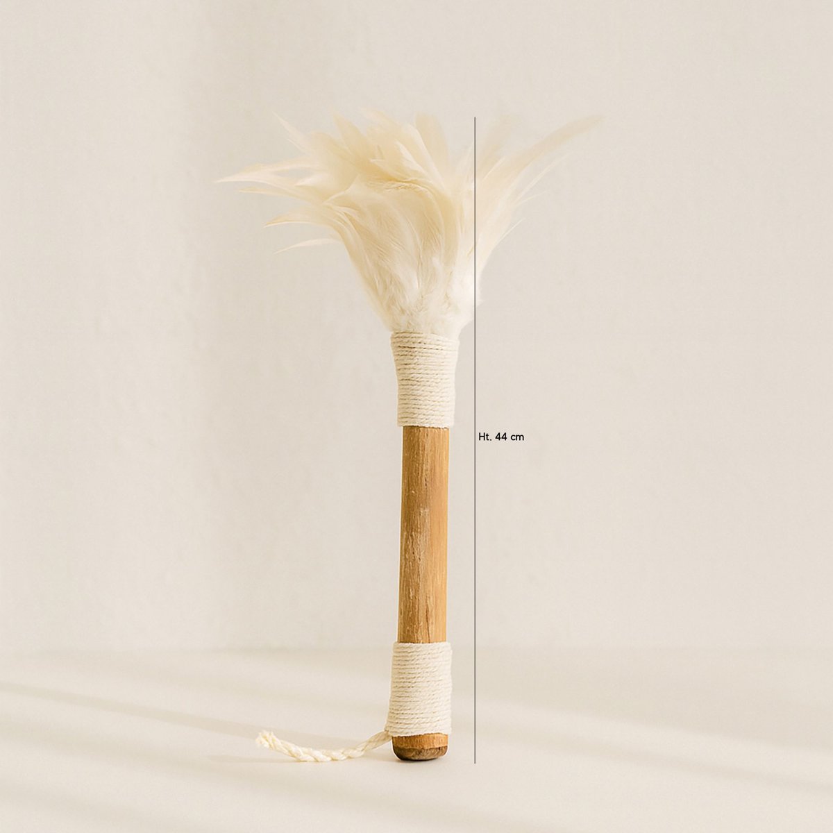 Plumeau décoratif en bambou et plumes blanc-naturel, NOW'S HOME