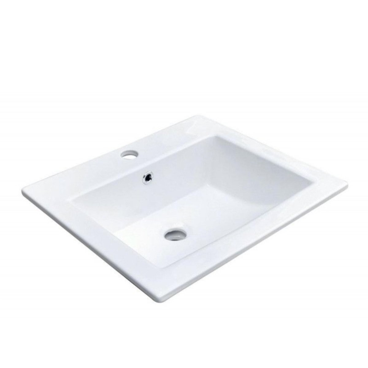 Vasque à encastrer rectangle en céramique blanche 50x43cm LINA blanc, MOB IN