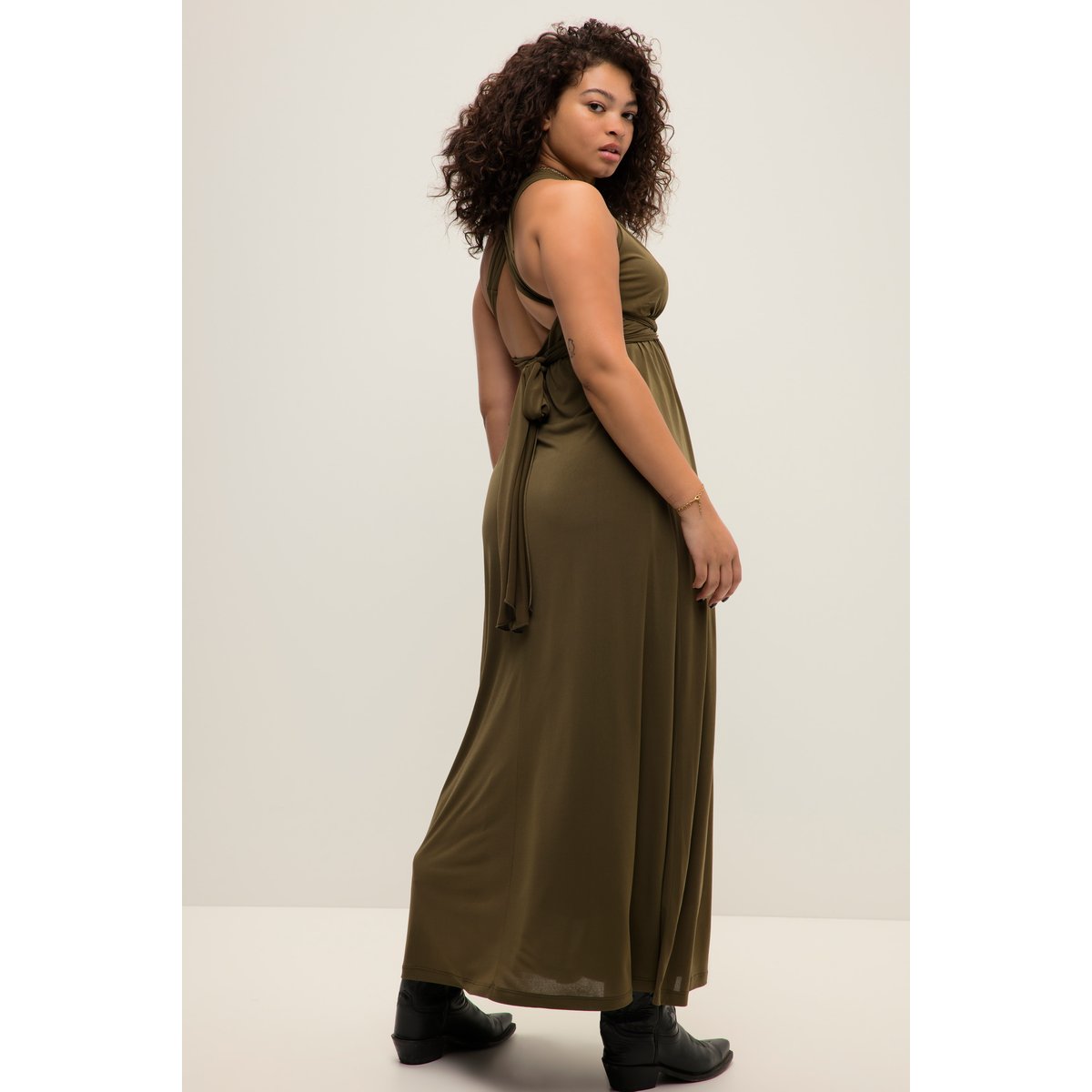 Robe portefeuille en jersey kaki, STUDIO UNTOLD