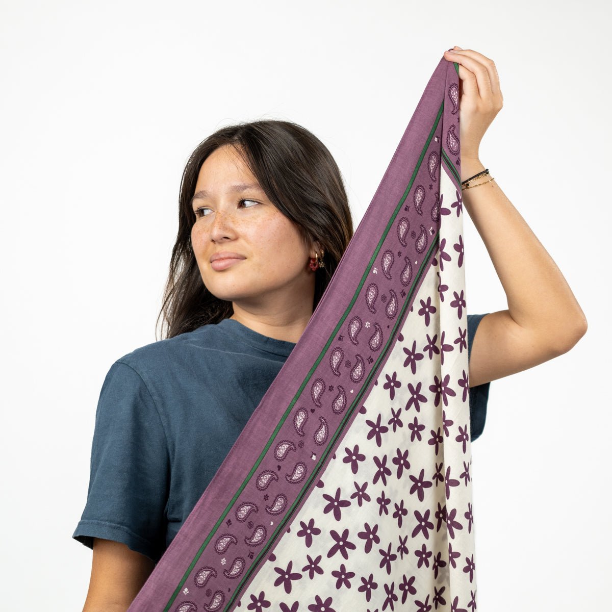 Foulard en coton biologique violet, BILLYBELT