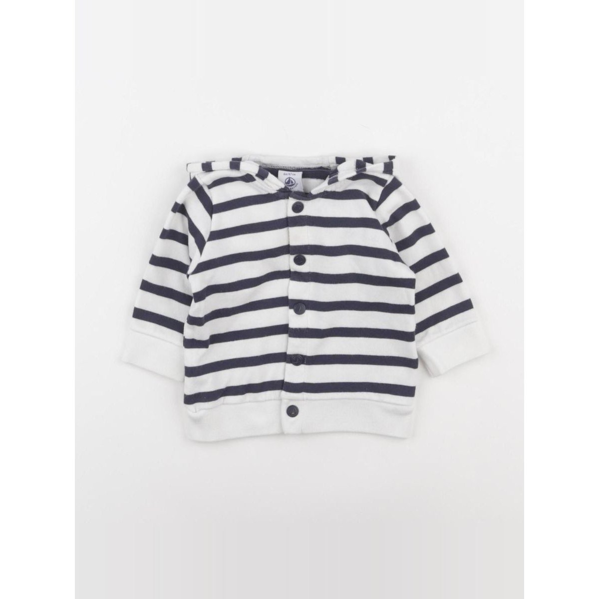 Sweat - Bon état blanc, bleu, PETIT BATEAU