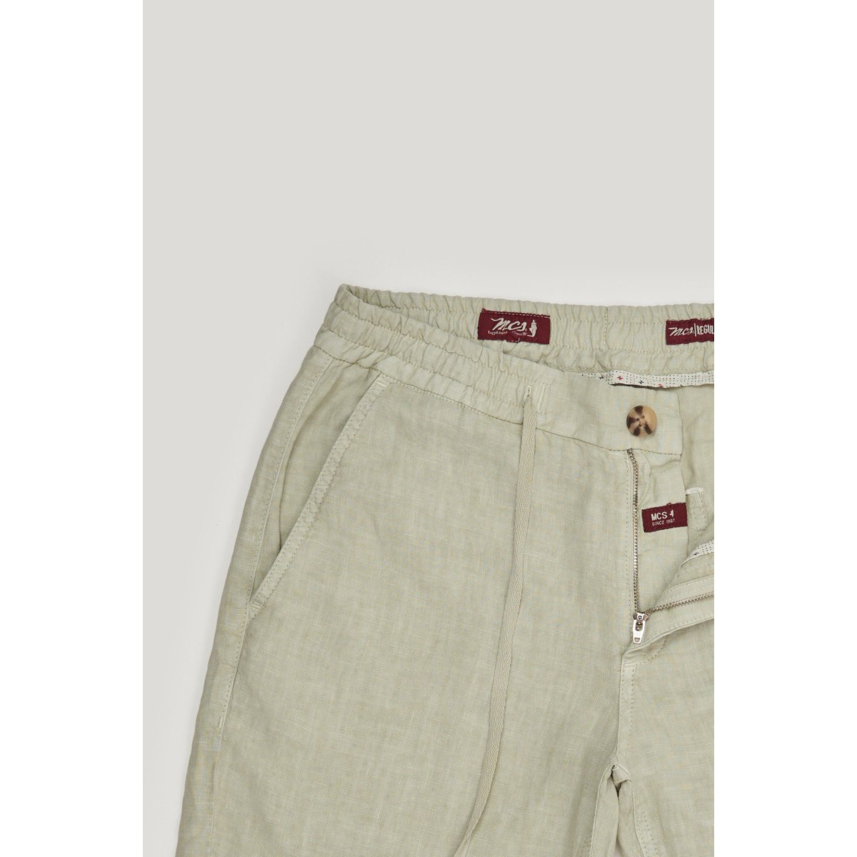 Bermuda uni 100% lin vert menthe, MCS