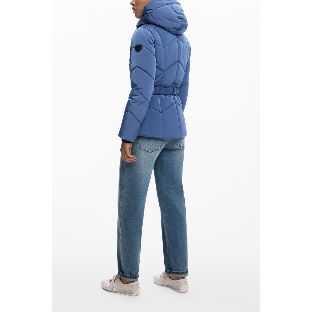 Manteau matelassé court irisé bleu, DESIGUAL
