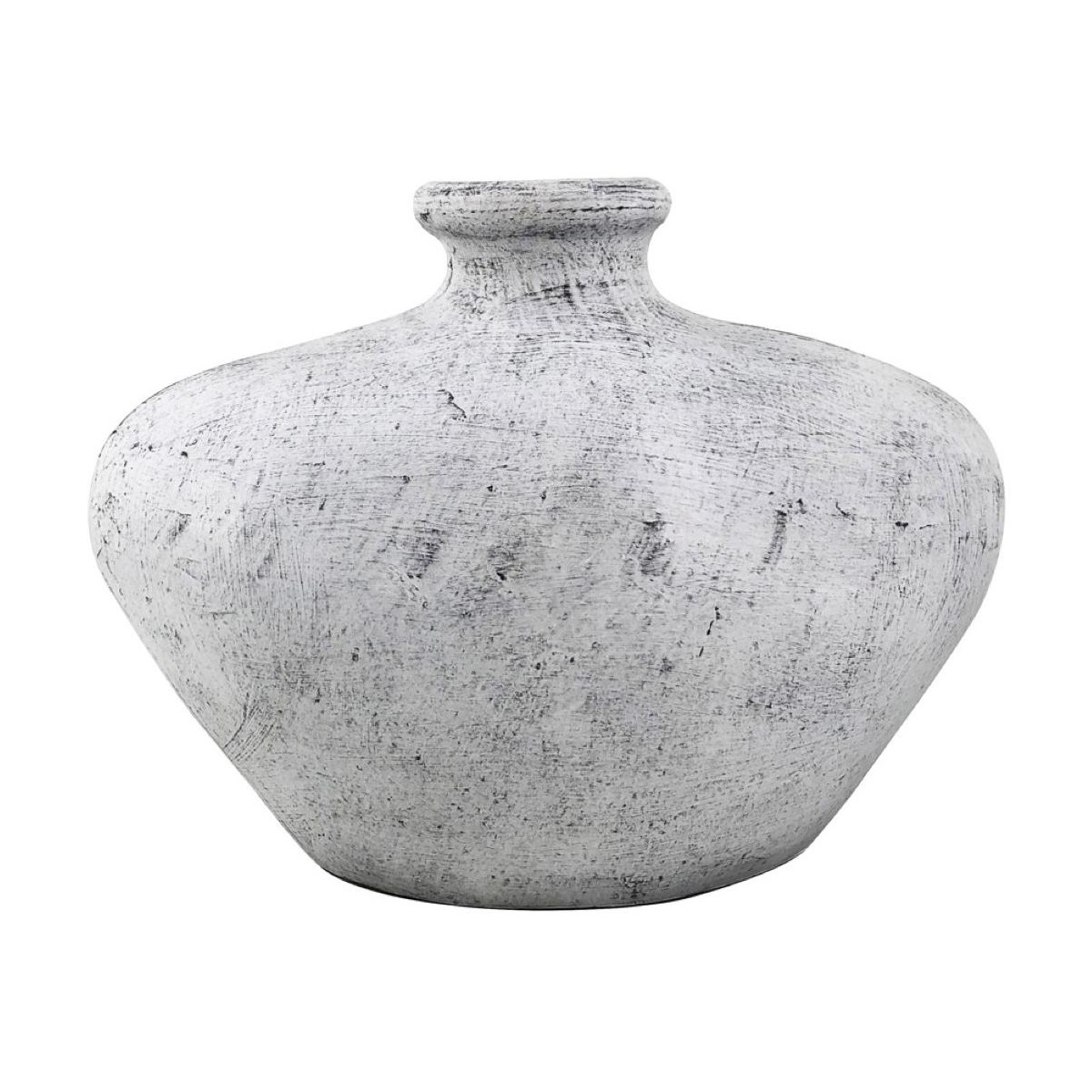 Vase terre cuite gris, DECORATION D’AUTREFOIS