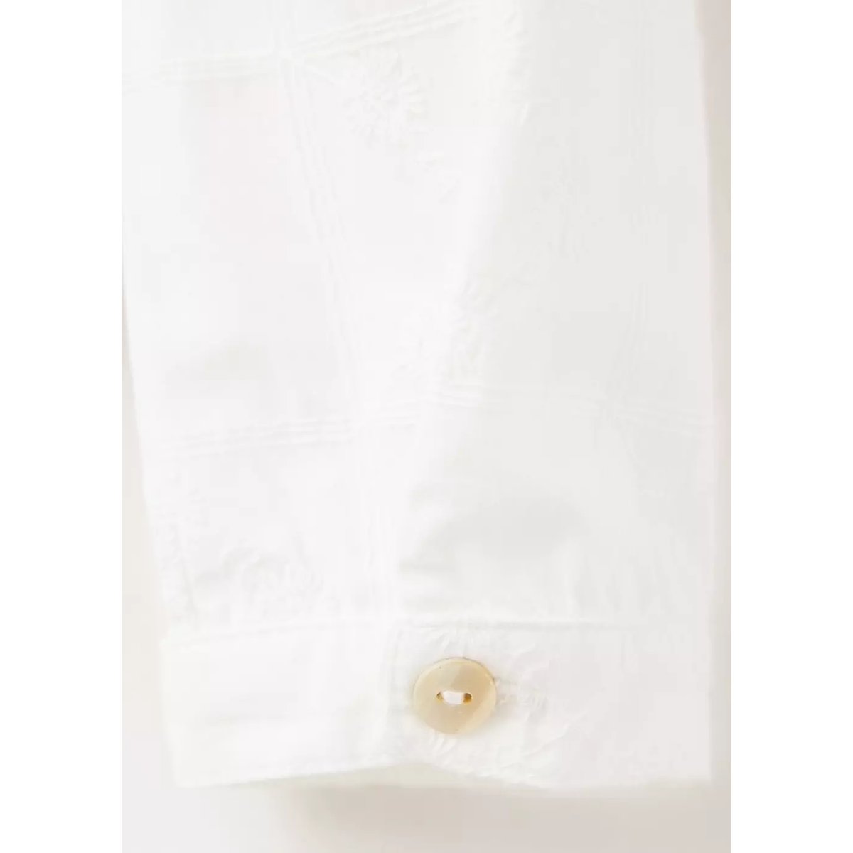 Chemisier coton col froncé blanc, MANGO BABY
