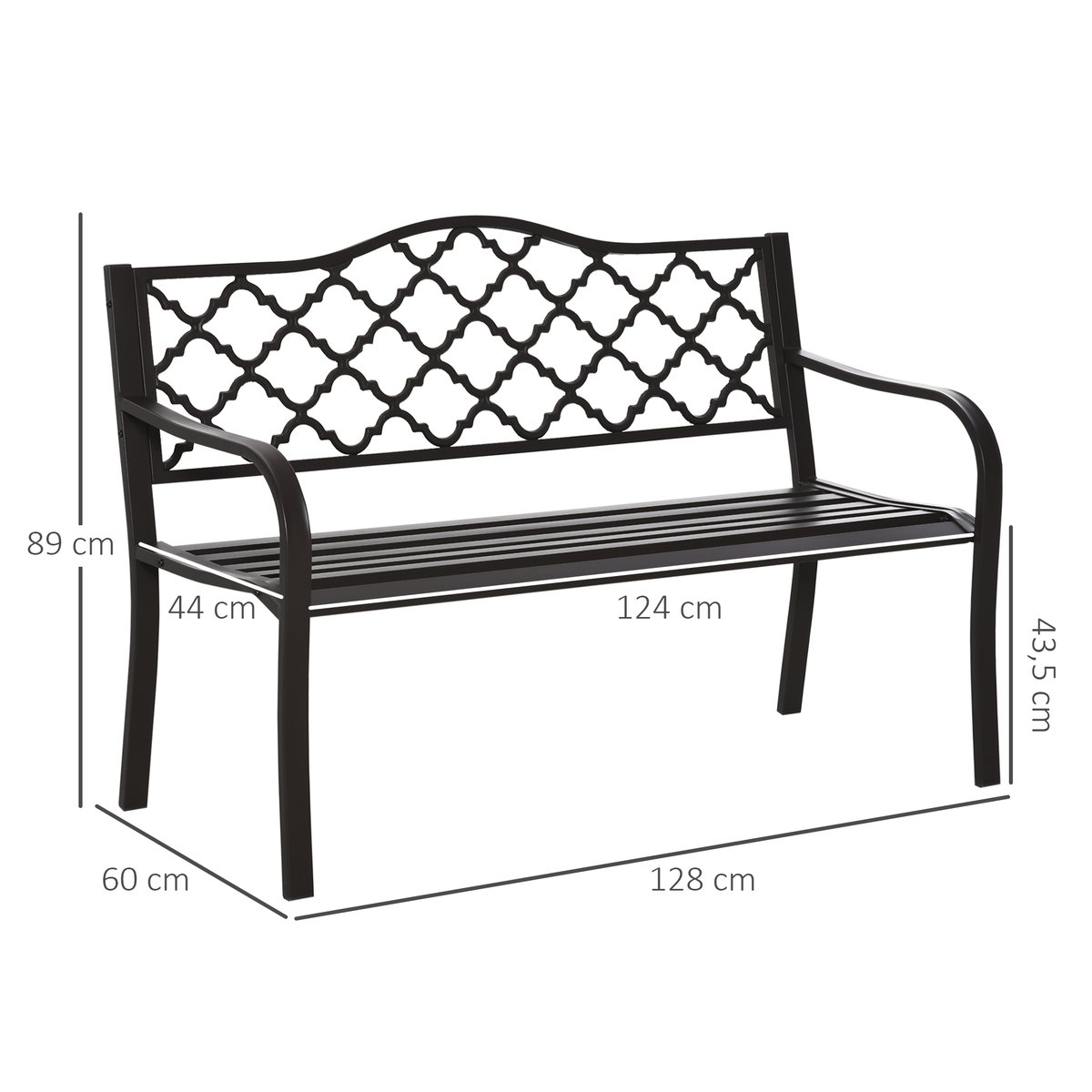 Banc de jardin Métal Brun brun, OUTSUNNY