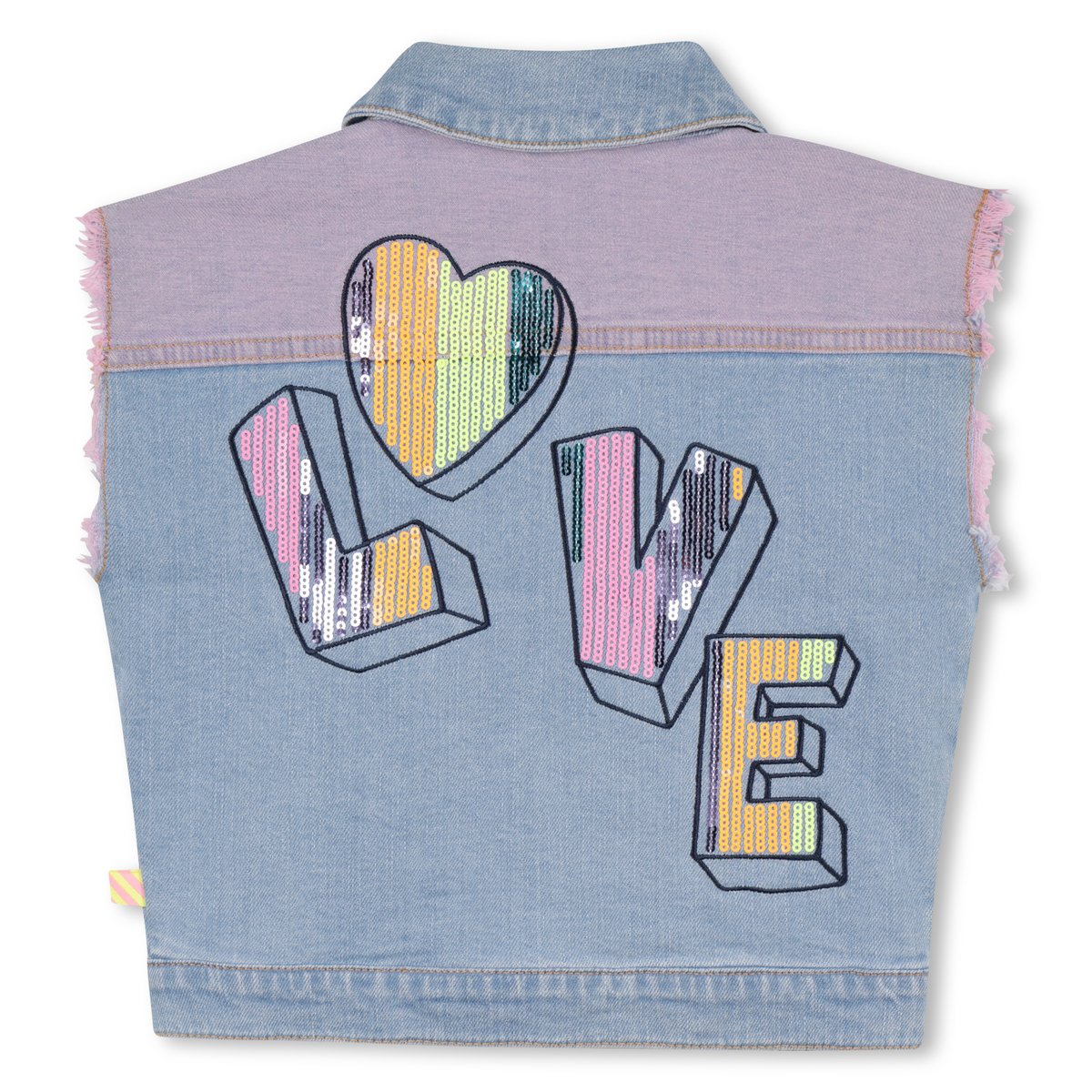 Veste en jean bicolore double stone+brossage, BILLIEBLUSH