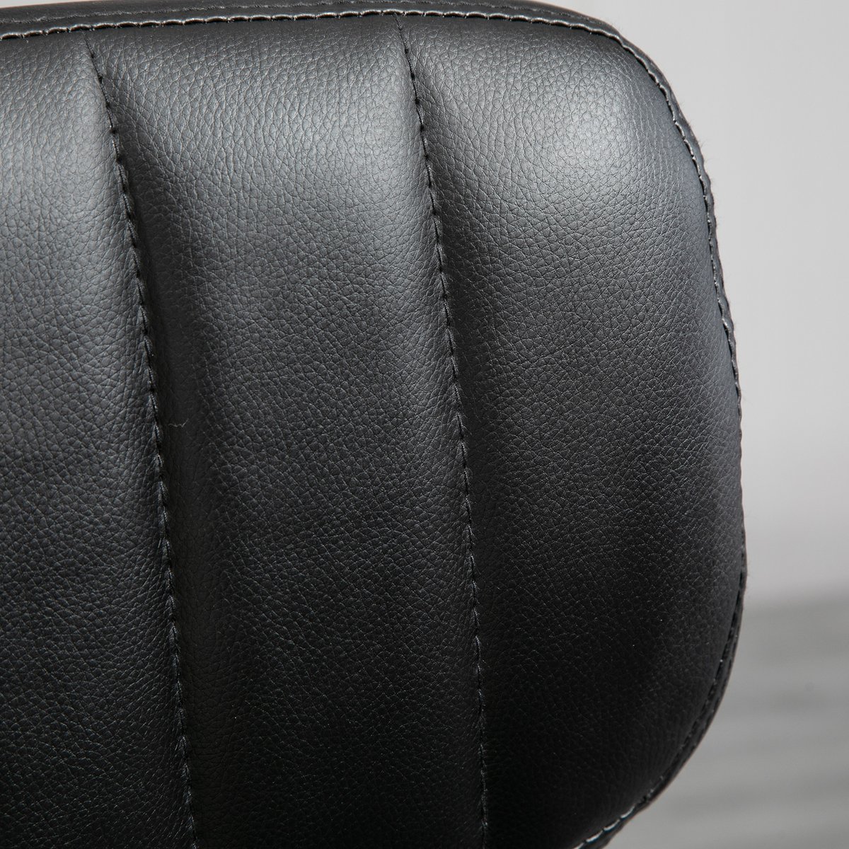 Tabouret de salon Acier Noir noir, métal chromé, HOMCOM