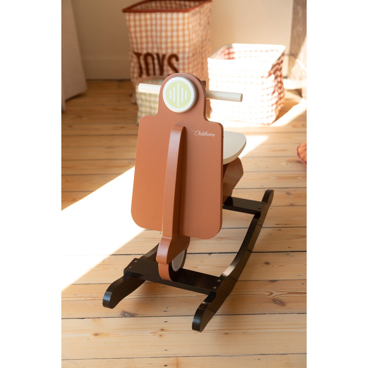 Scooter cheval à bascule jouet enfant rouille/noir, CHILDHOME
