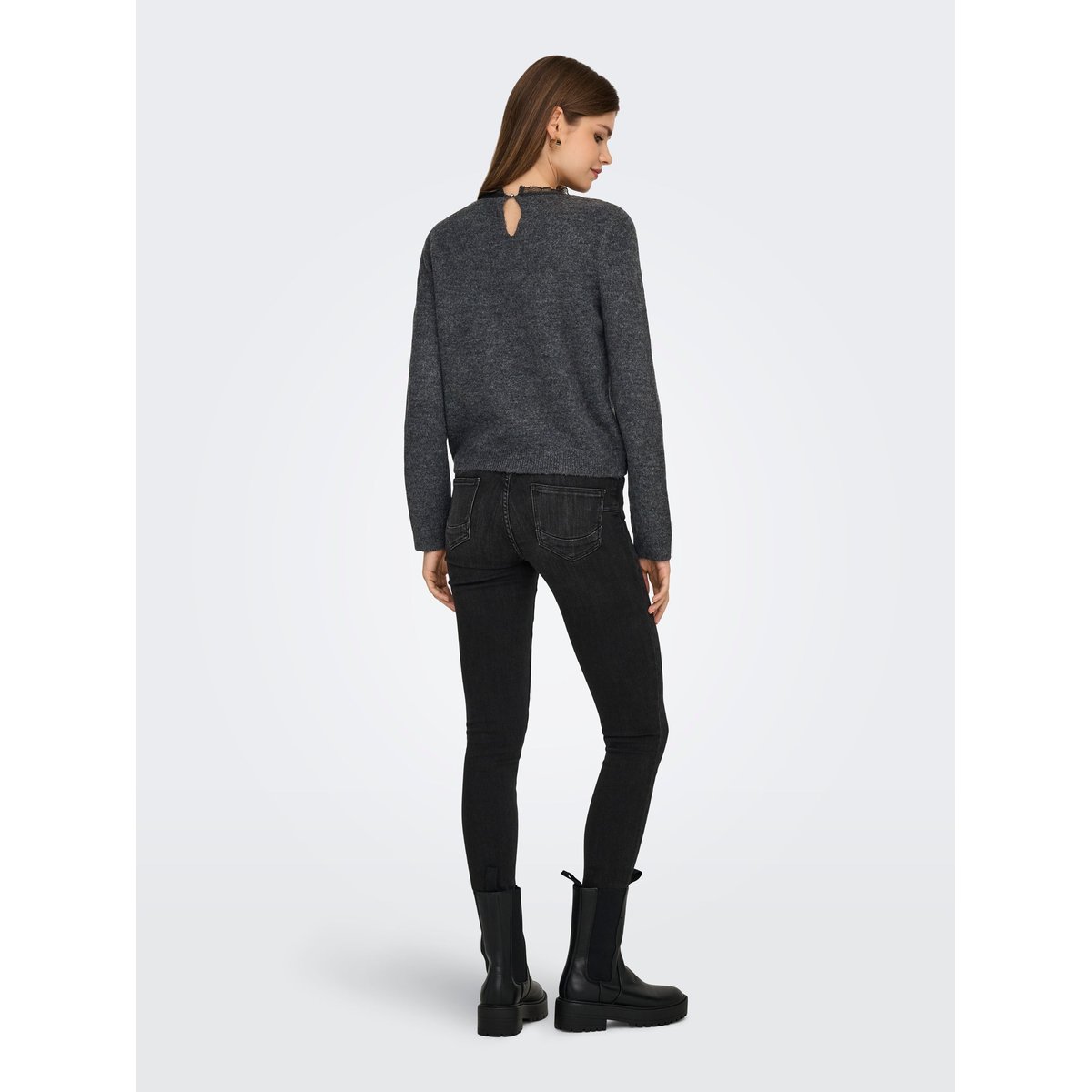 Pull En Maille dark grey melange, ONLY