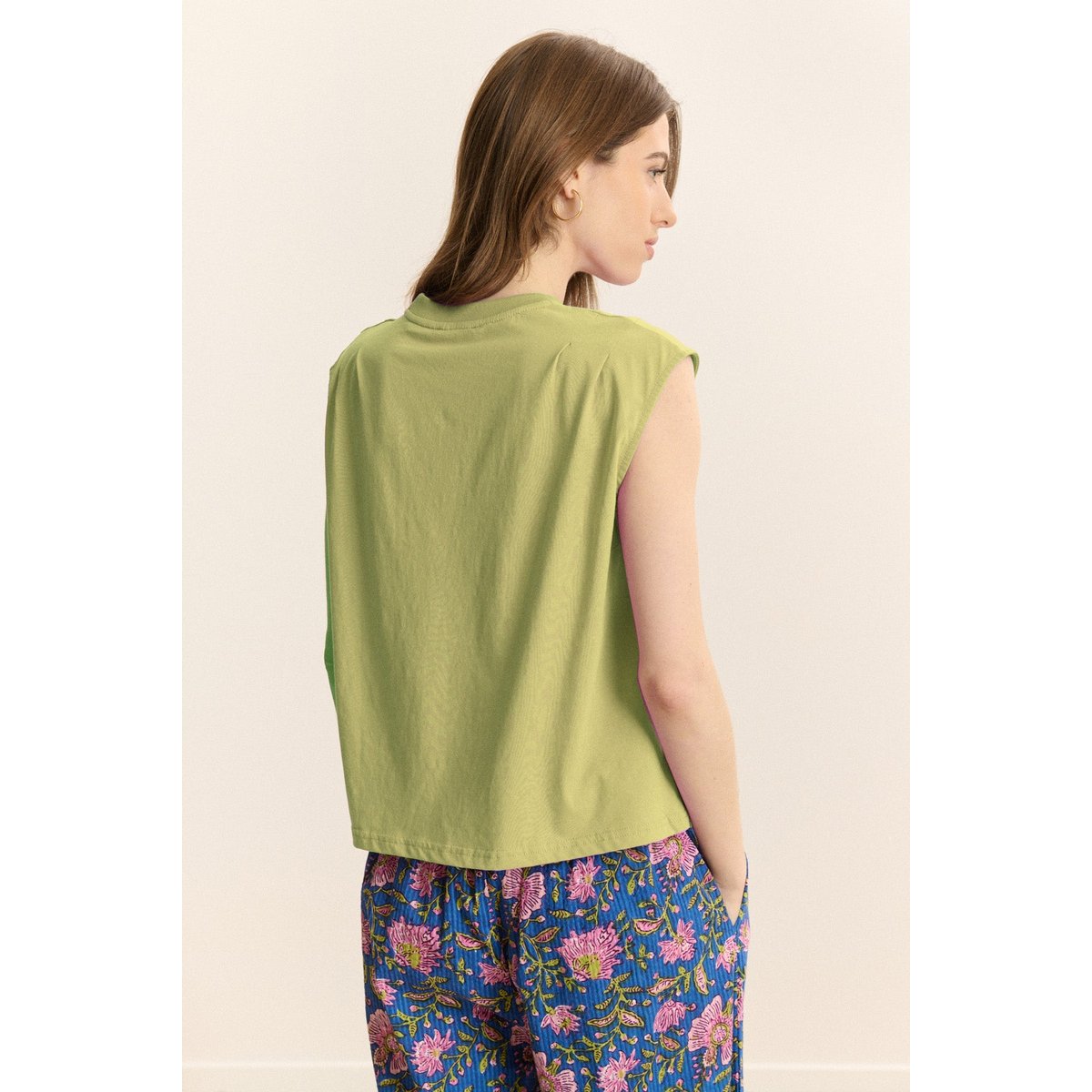 T-shirt sans manches VIVI amande, GARANCE PARIS 