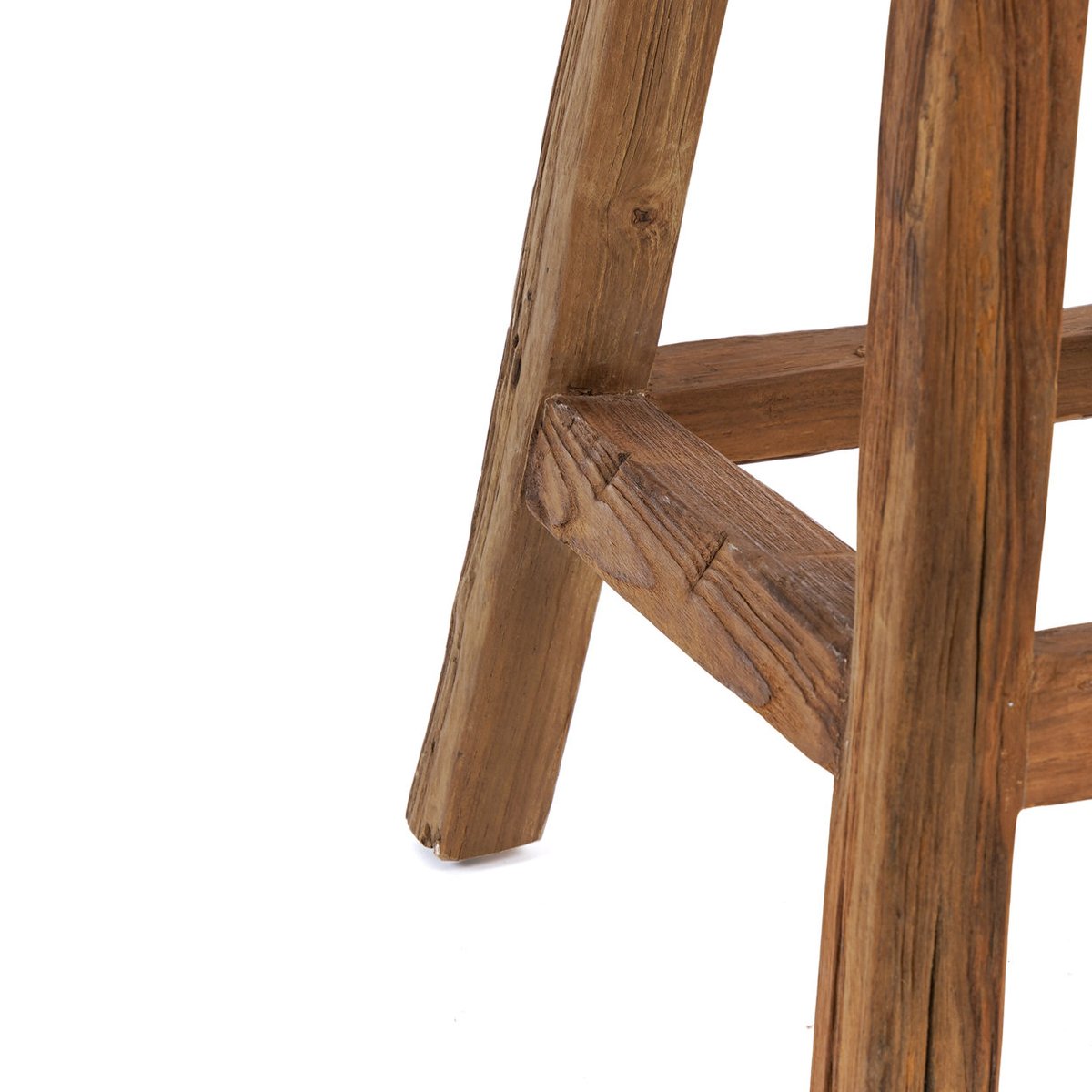 Tabouret de bar en bois de teck récupéré SHIBORI beige, BAZAR BIZAR