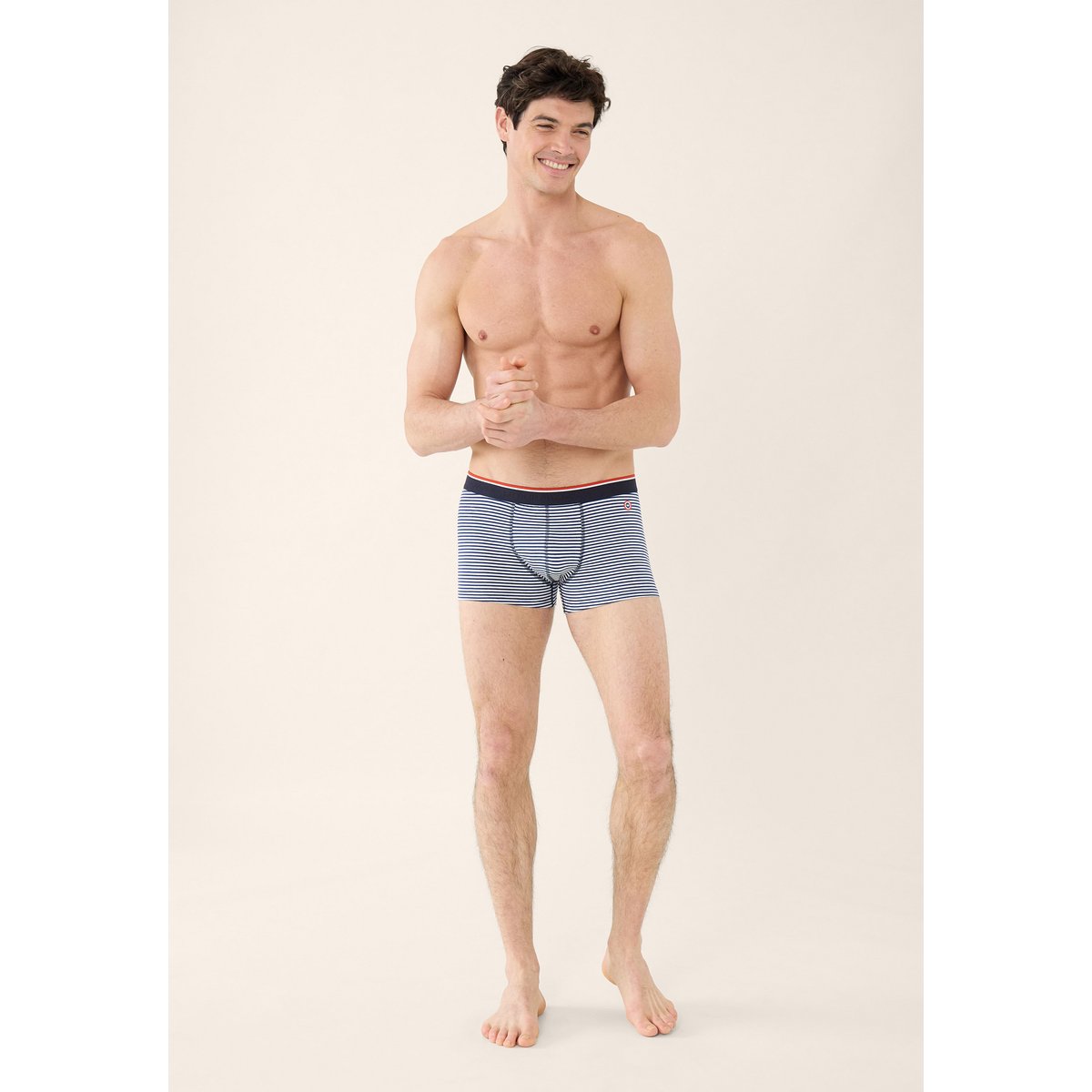 Lot de 7 boxers en coton Redoutable marinière bleu marine blanc noir gris bleu rouge, LE SLIP FRANCAIS