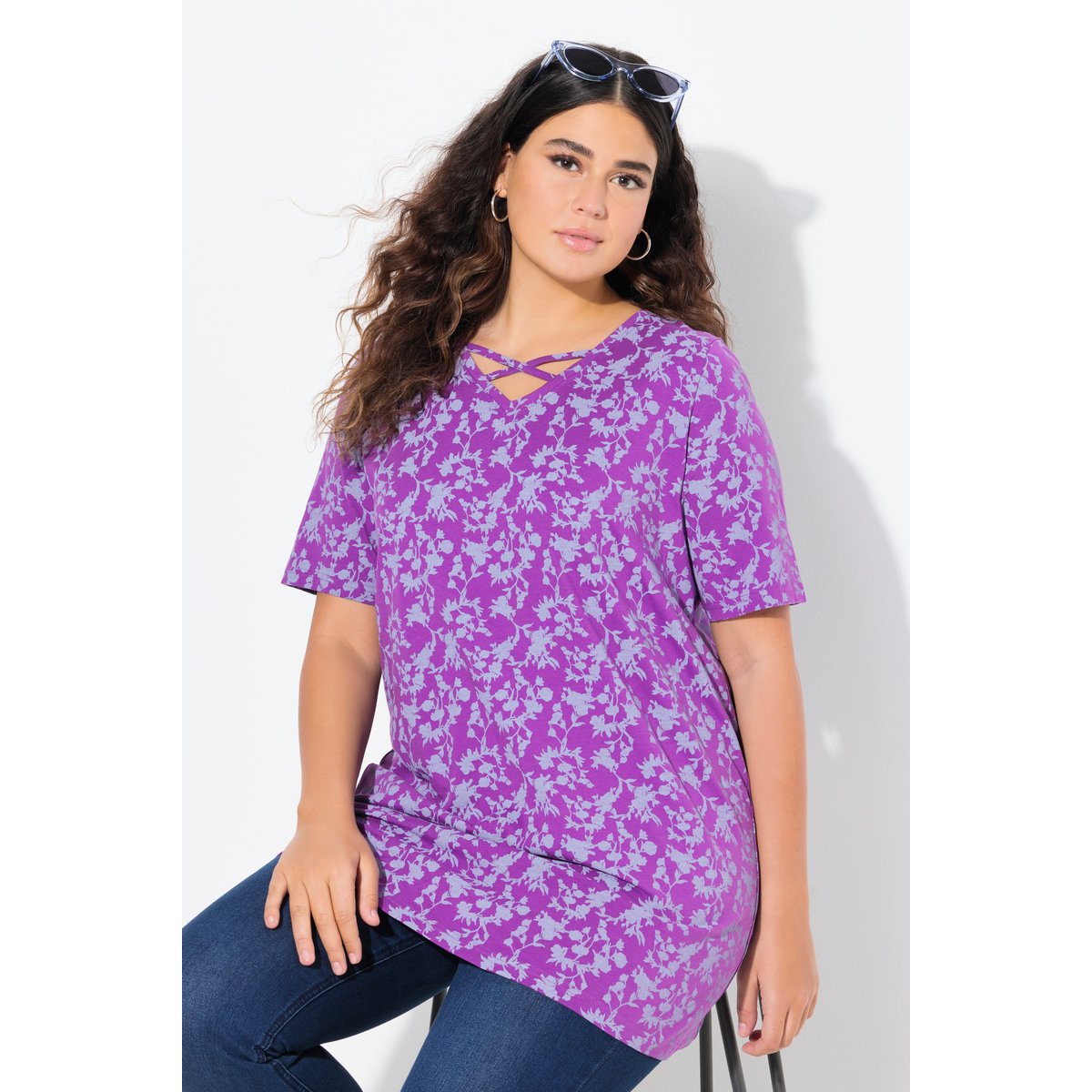 T-shirt manches courtes violet, ULLA POPKEN