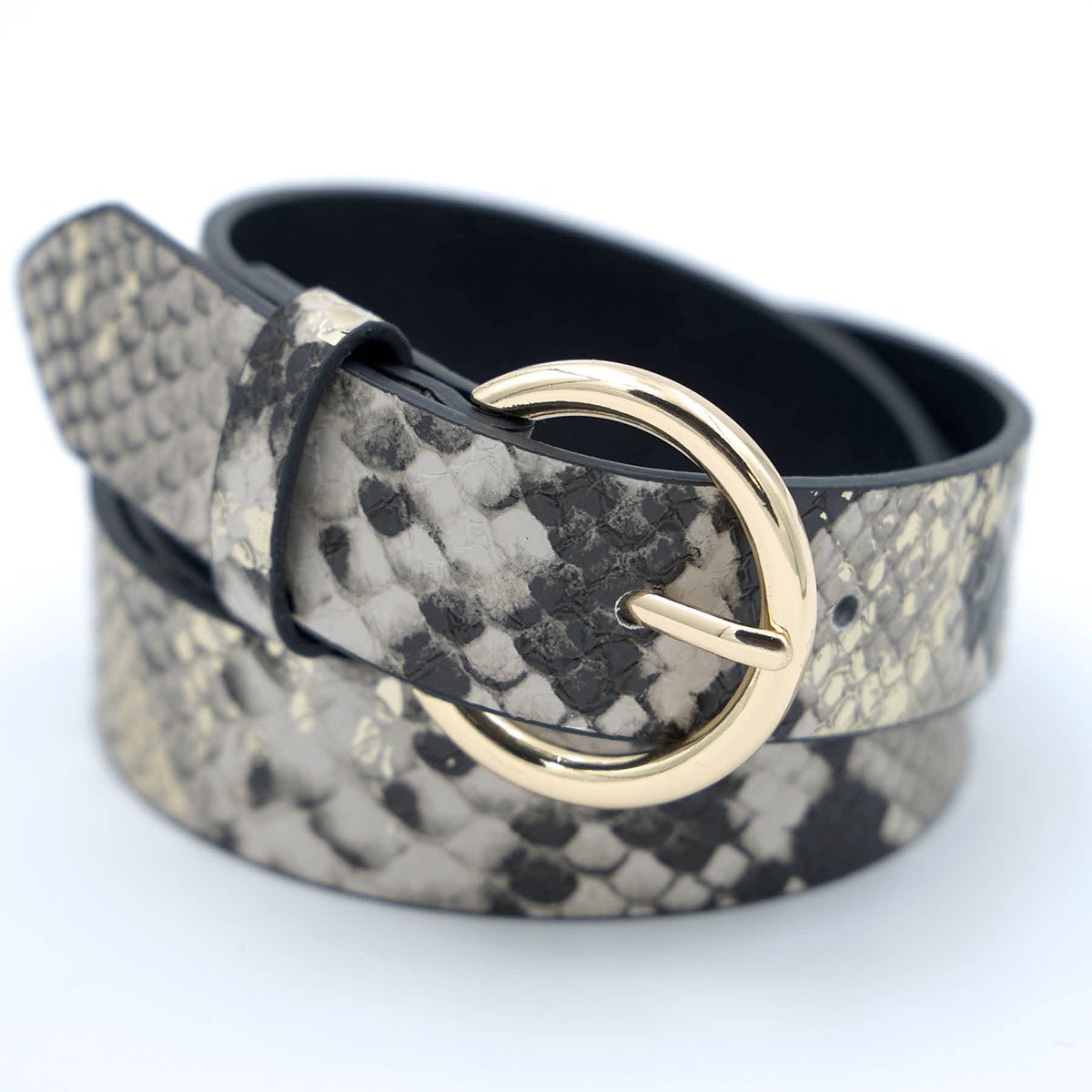 Ceinture motif python Glenda taupe, MISE AU GREEN