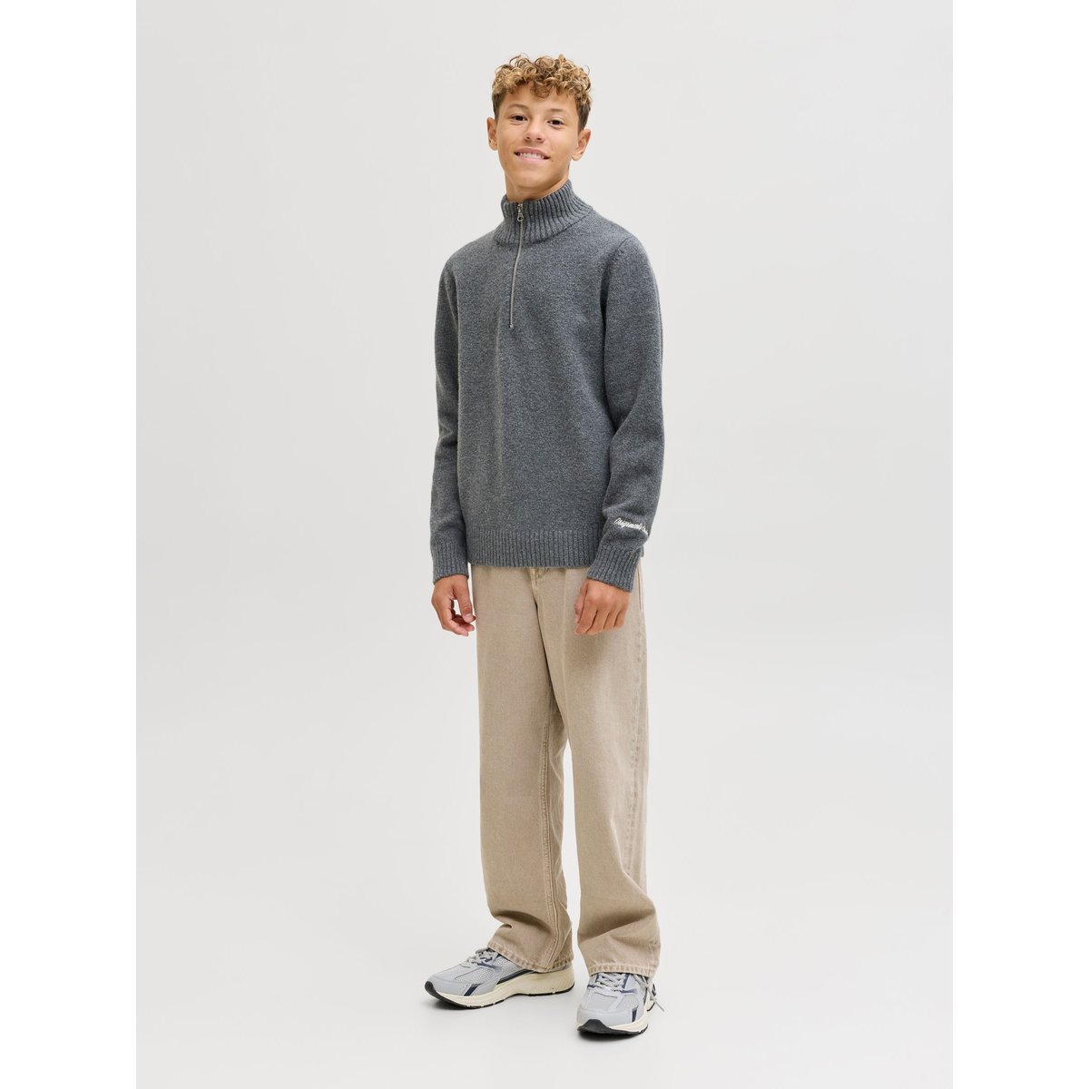 Pull en maille Junior Pull en maille dark grey melange, JACK & JONES JUNIOR