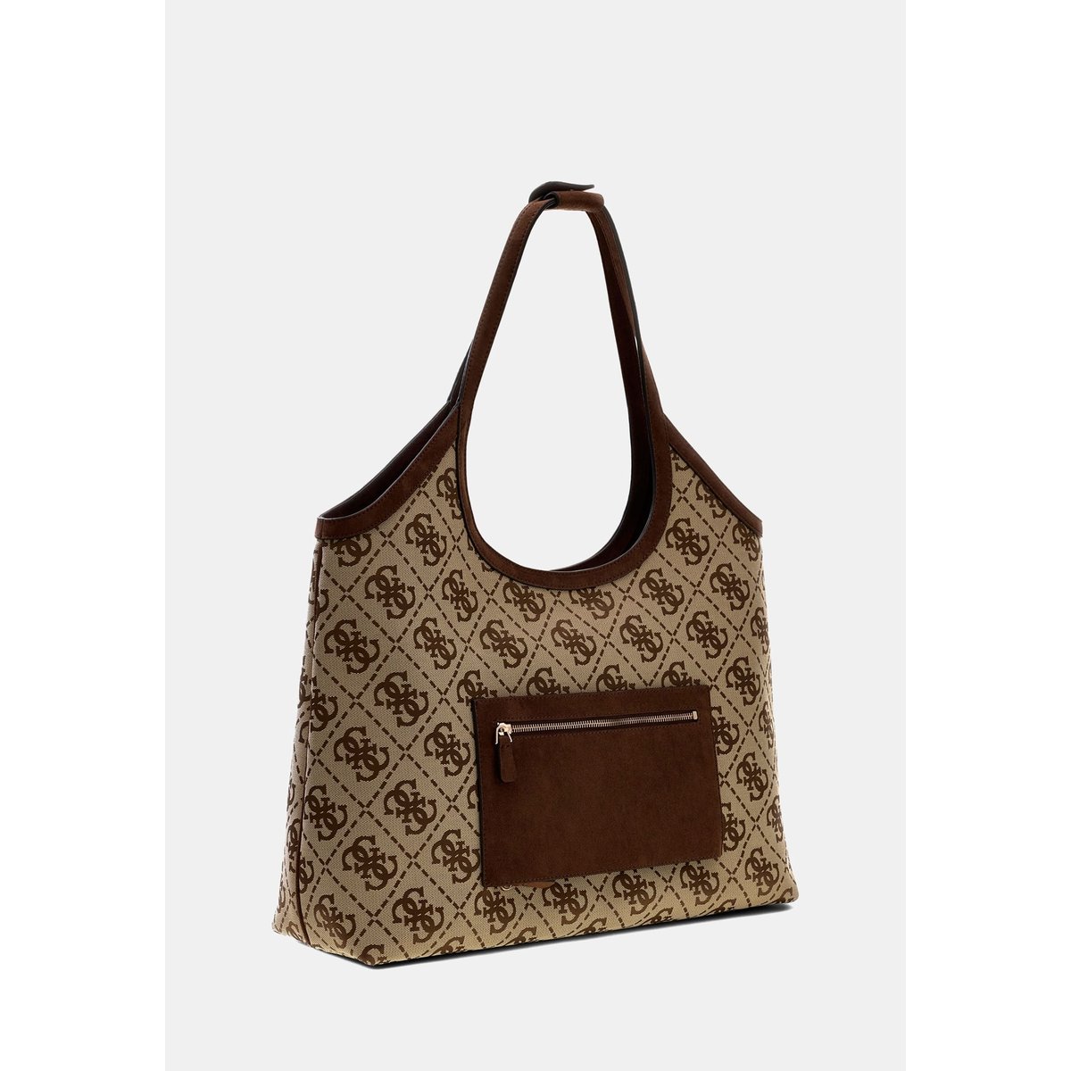 Sac Shopper Logo Samantha marron multi, GUESS