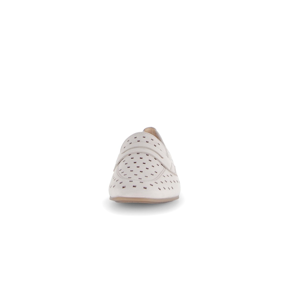 Mocassins en à talon décroché effet galvanisé beige, GABOR