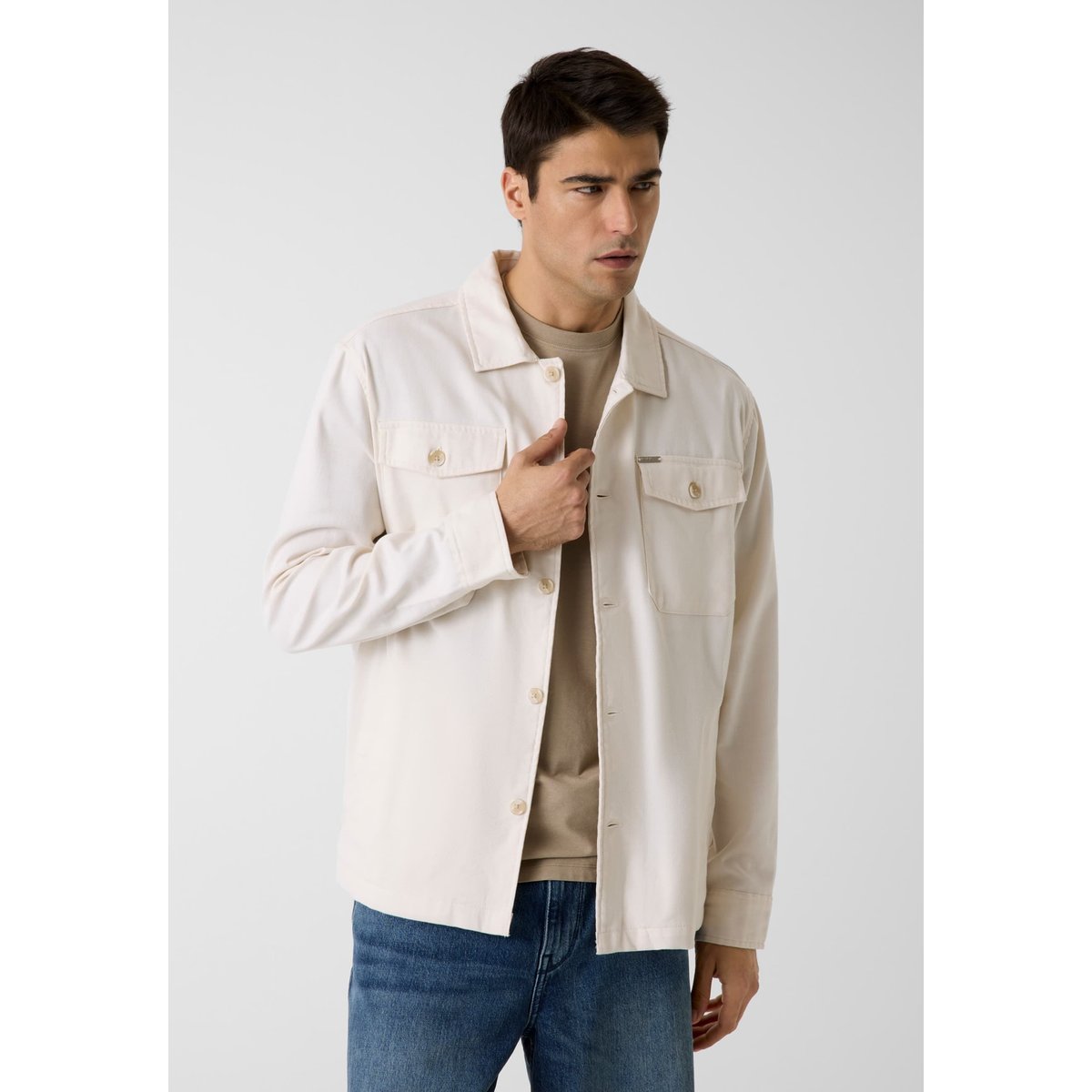 Surchemise En Mélange De Coton crème, GUESS