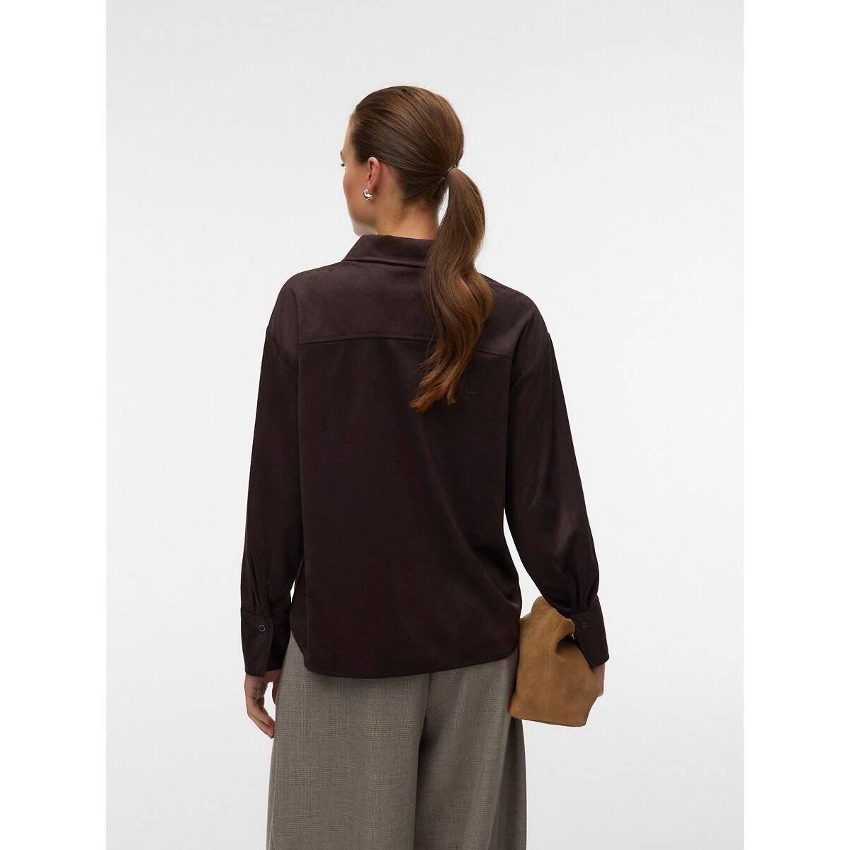 Chemise en suédine marron chocolat, VERO MODA