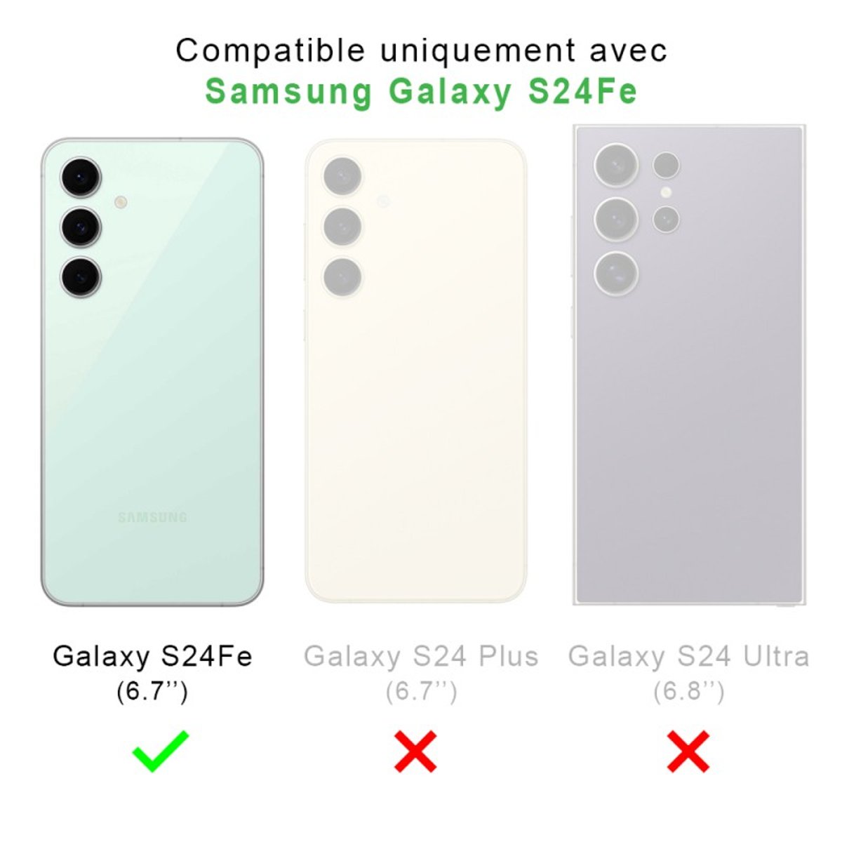 Coque Galaxy S24 Fe antichoc + 2 vitres transparent, EVETANE