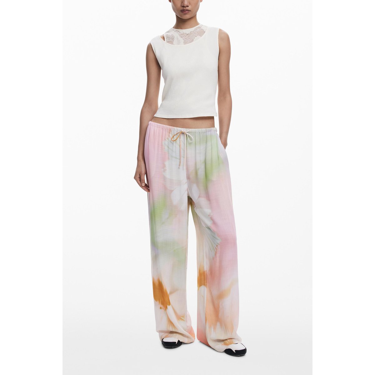 Pantalon fluide aquarelle multicolore, DESIGUAL