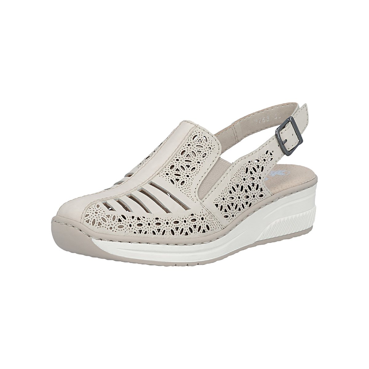 Sandales Compensé Cuir Massa beige, RIEKER