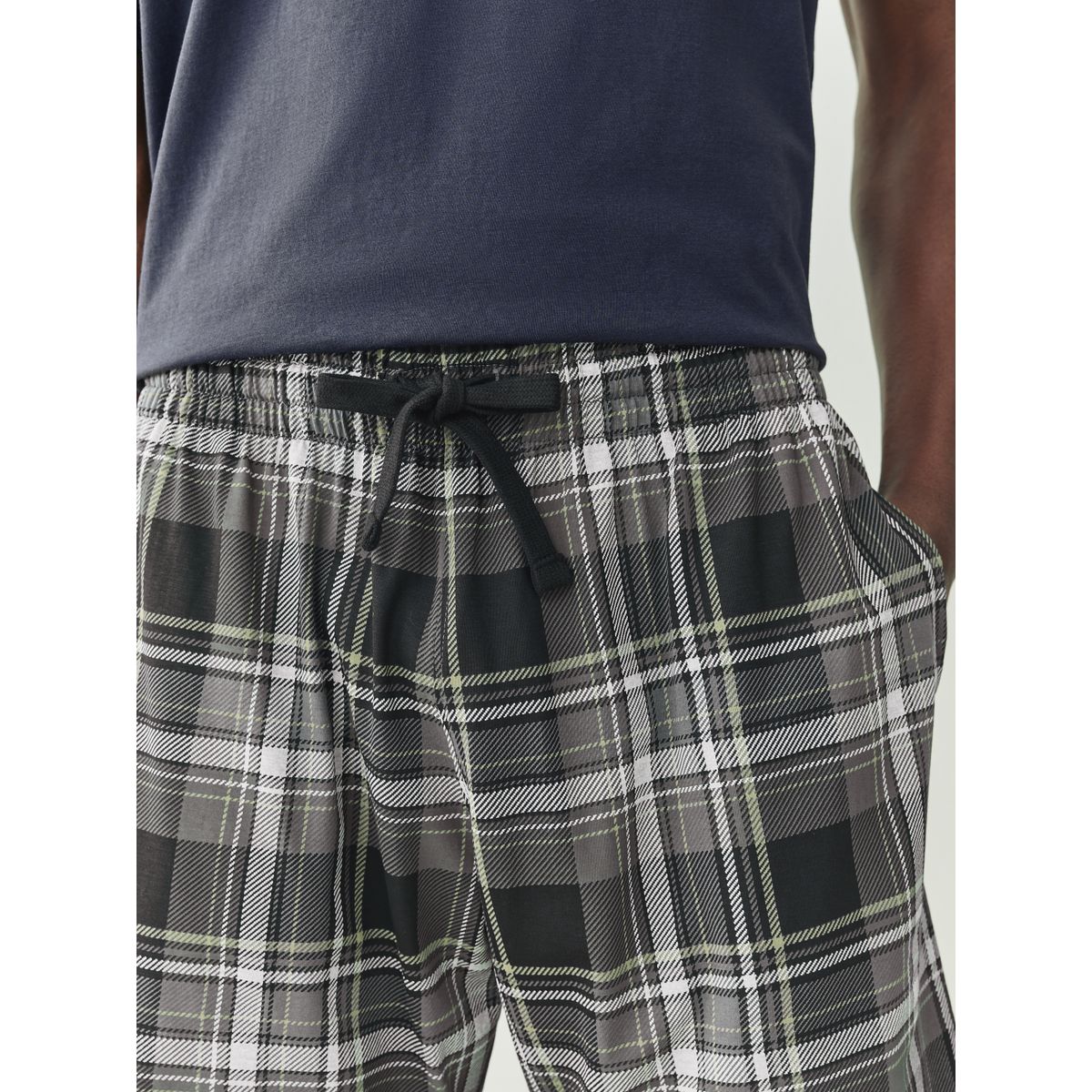 Pyjama en jersey à carreaux, lot de 2 noir/bleu marine, NEXT