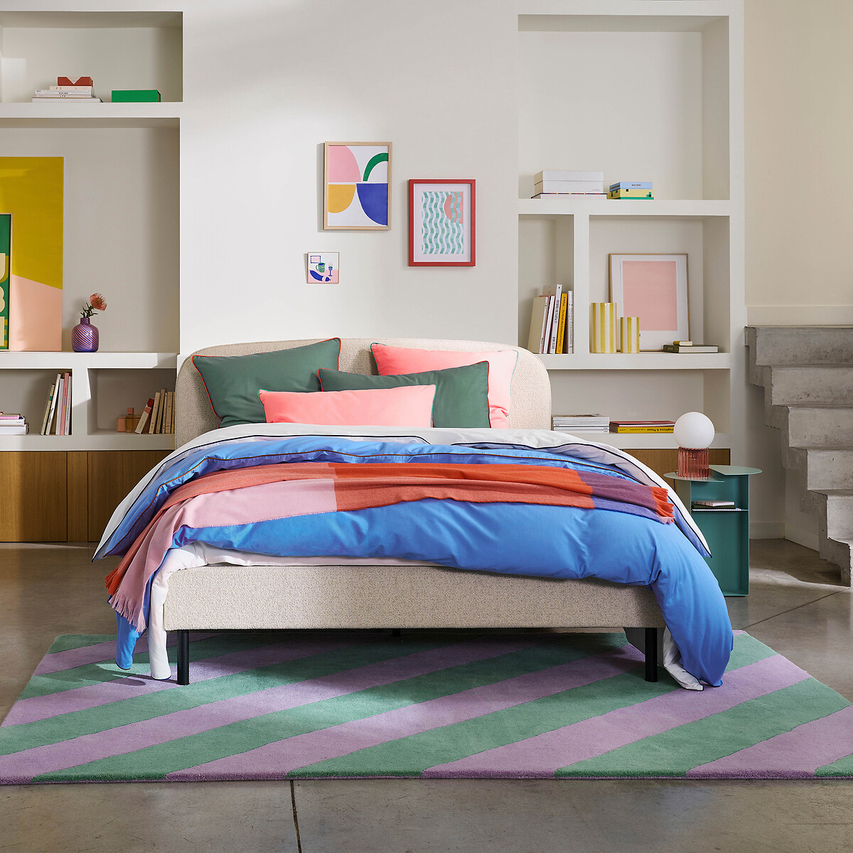 Tapis laine Izalio lilas/vert, LA REDOUTE INTERIEURS