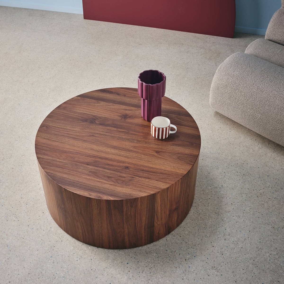 Table basse ronde DELOS noyer, SWEEEK