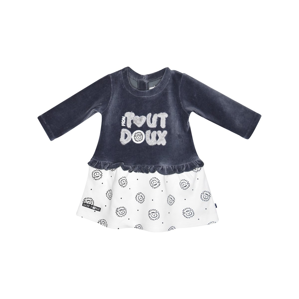 Robe bebe maille francelise gris, SUCRE D'ORGE