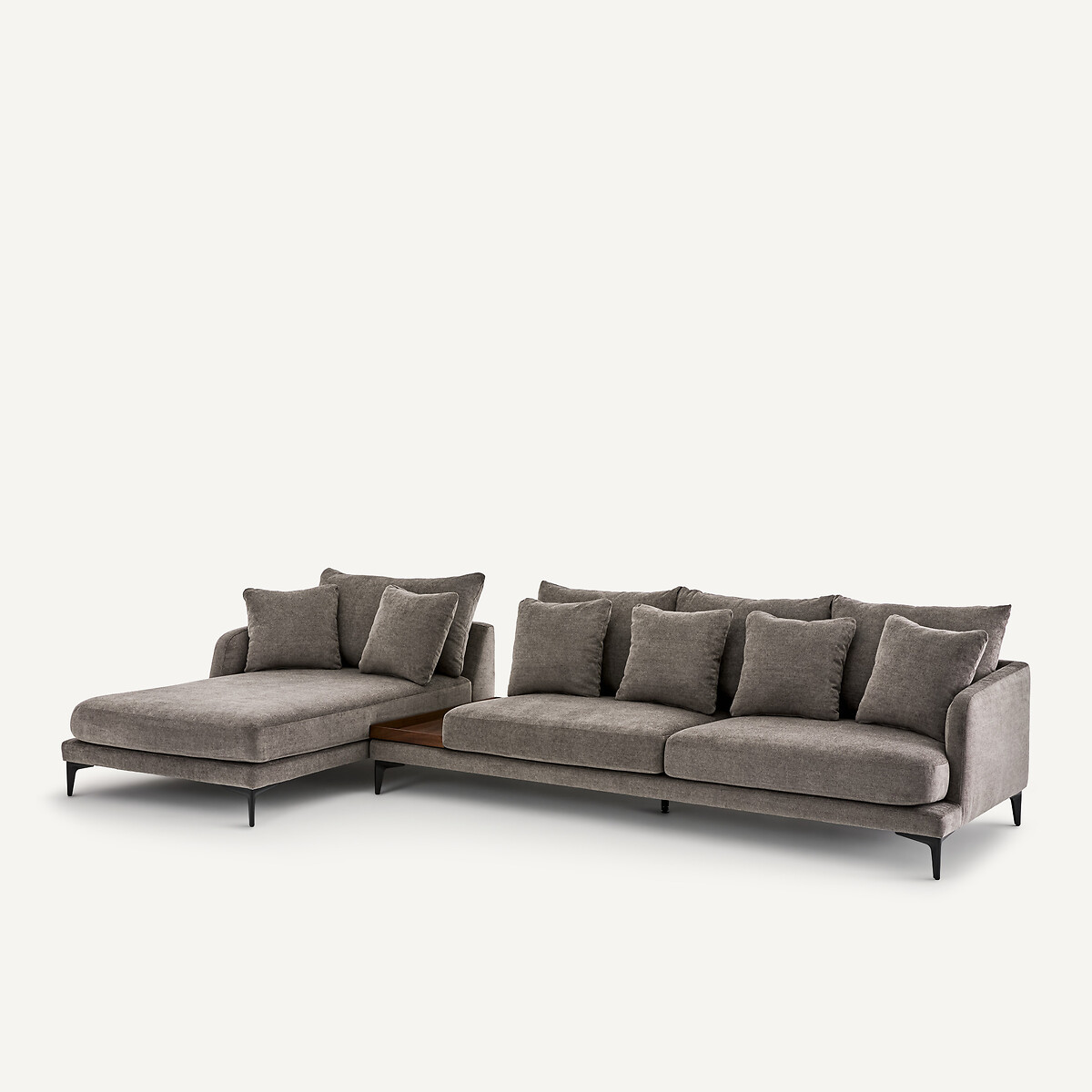 Demi-canapé avec plateau, en polyester mélangé, MODERNISTE gris stone, EMMANUEL GALLINA X AM.PM