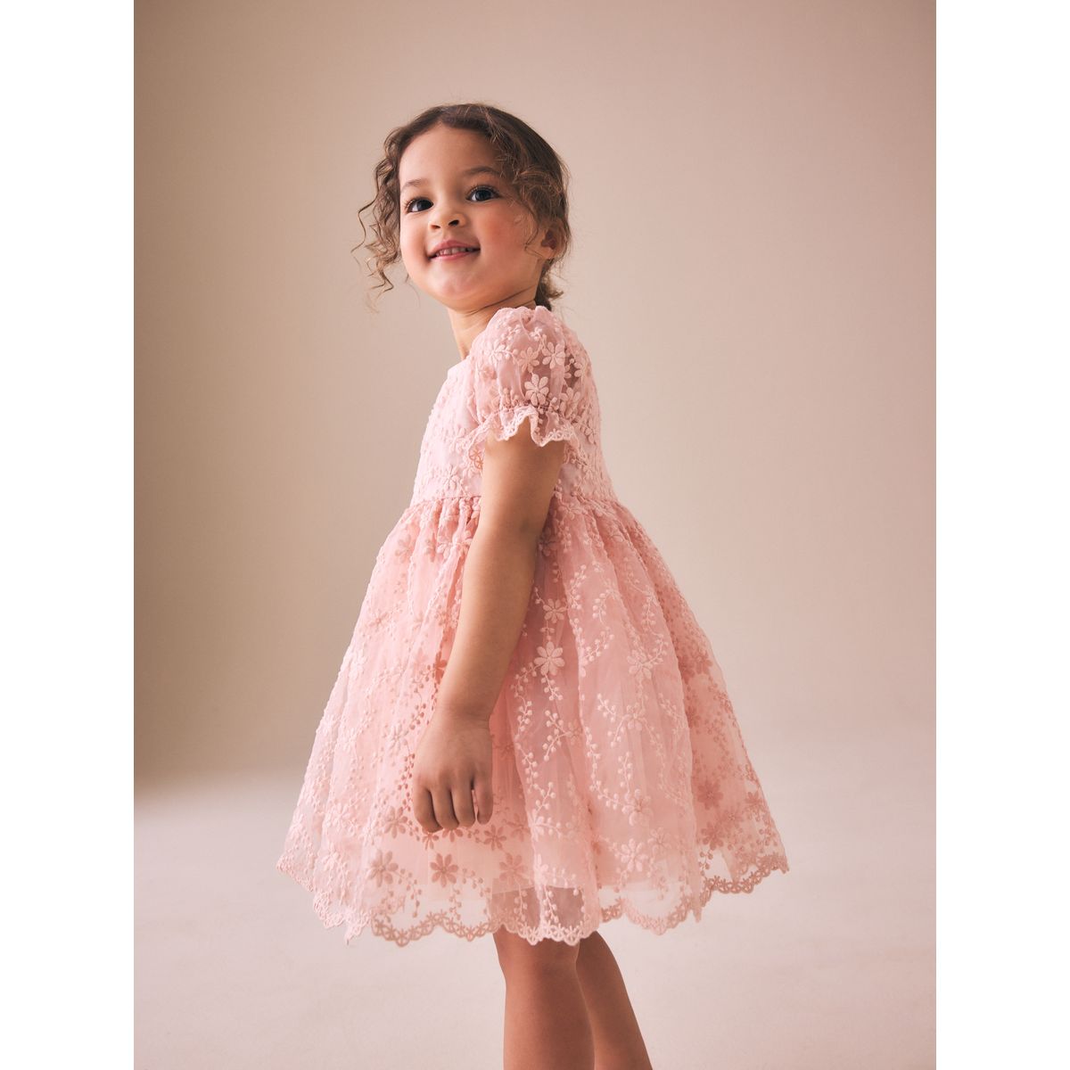 Robe de bal brodée rose pastel, NEXT